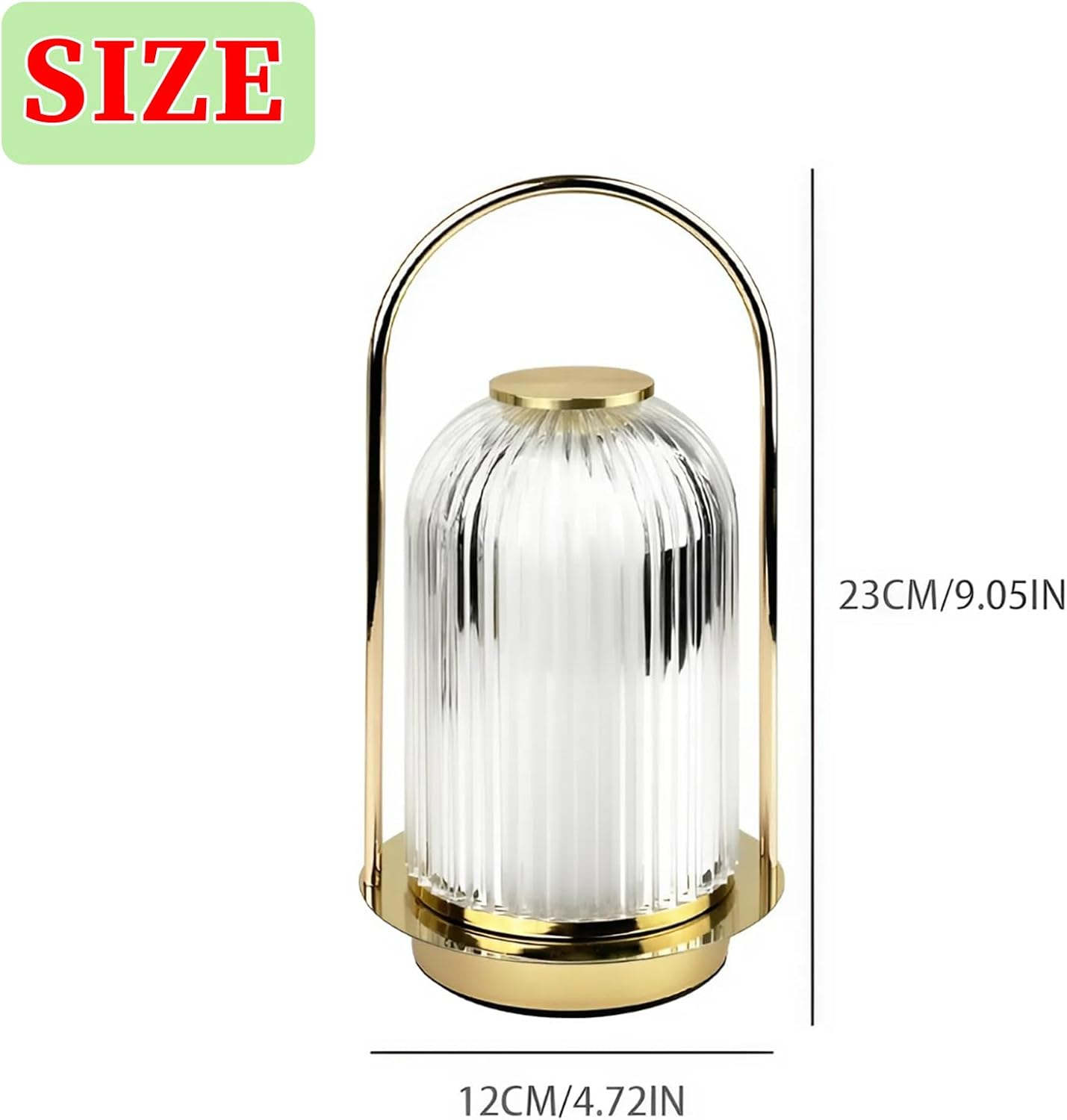 LED Table Lamp, Cordless Rechargeable, 3 Colour Stepless Dimming, Touch Control, Portable Night Light (Modern, Small+26#) image number 5