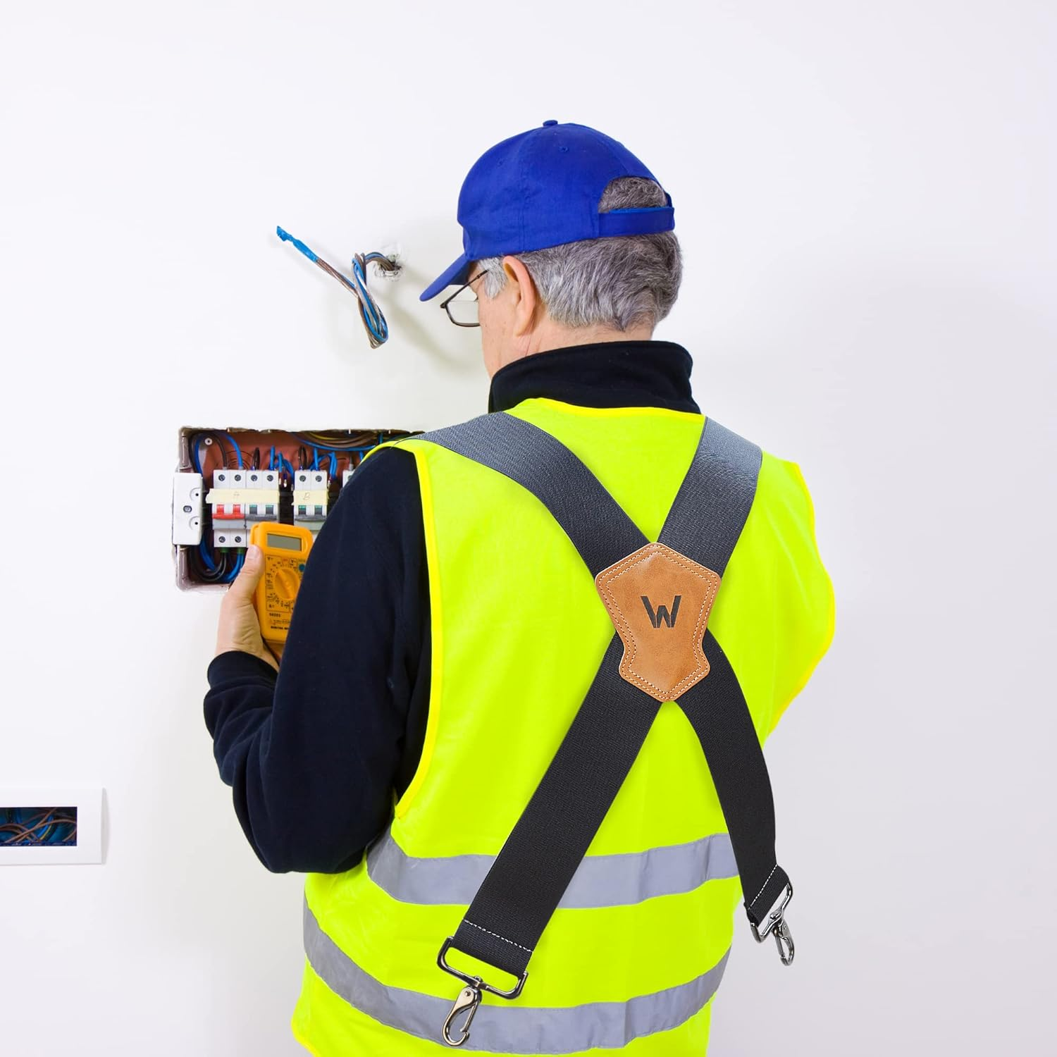 WELKINLAND Heavy-Duty 2Inch-Wide Full-Elastic Work Suspender for Jeans