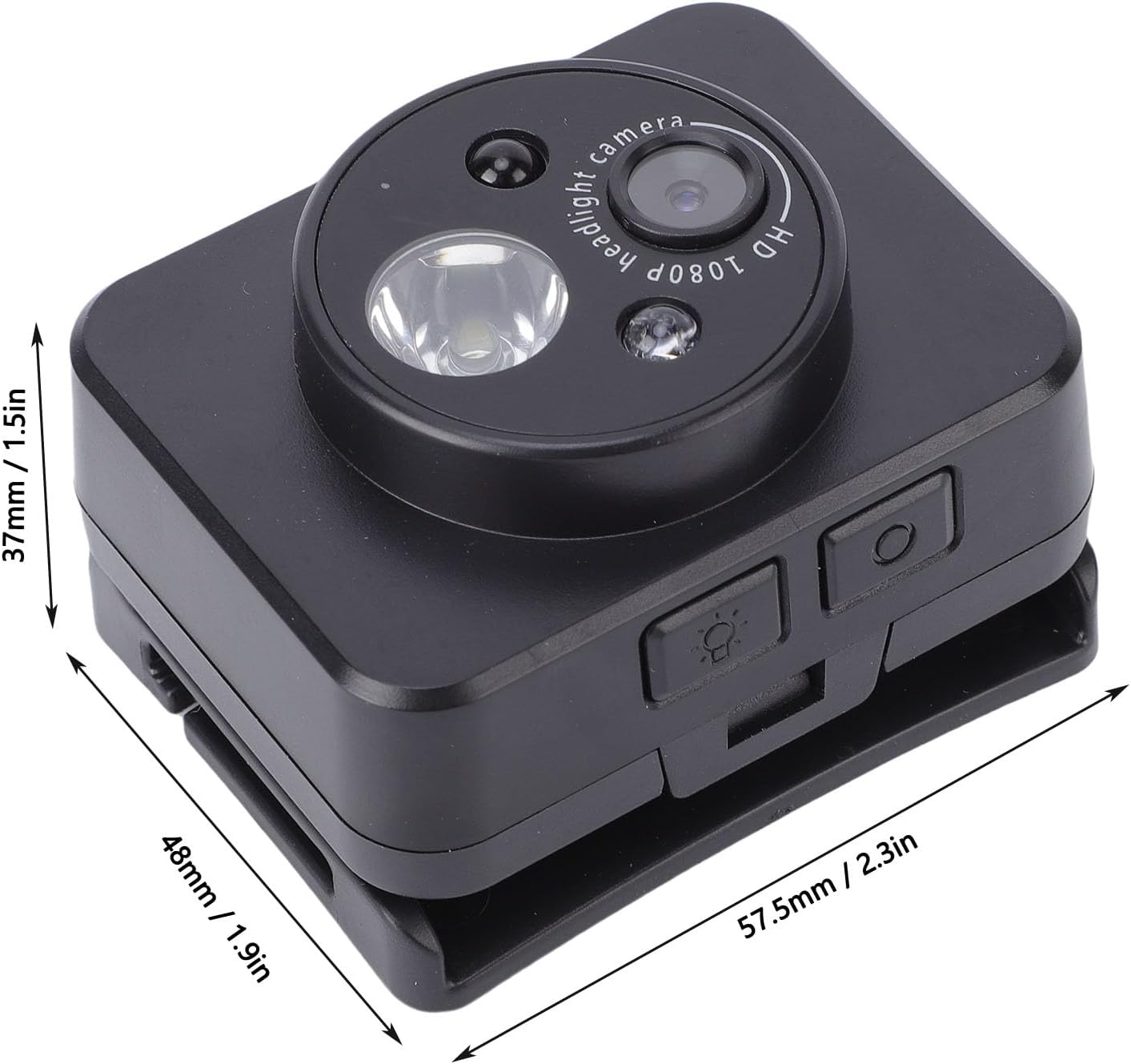 MENDUNER Head Mounted Action Cameras, 2MP 1080P Adjustable Video Recording Camera with LED Headlamp, Wearable Body Video Camera for Night Outdoor Sports (32G) image number 6