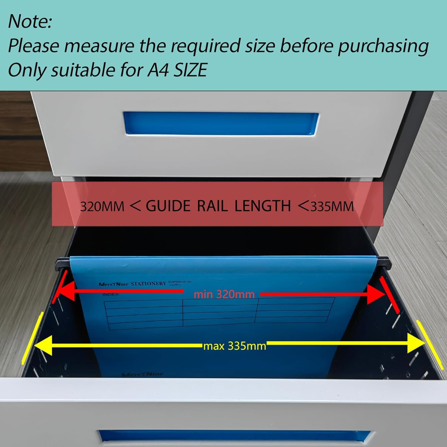 Merrynine A4 Suspension Files, 15PCS Polypropylene Filing Cabinet Suspension Files with Tabs and Card Inserts for School Home Work Office Organization image number 2