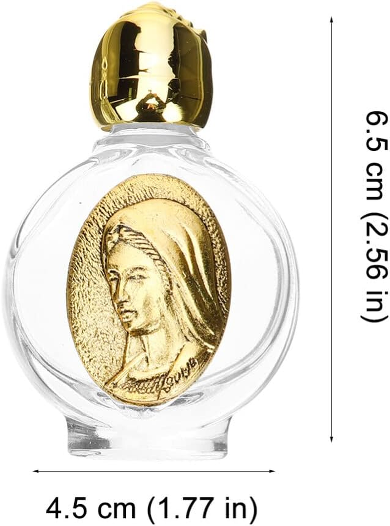 Luxshiny 2Pcs Holy Water Bottles Glass Perfume Bottles Vintage Essential Oil Vials Empty Aroma Bottles for Cosmetic Liquid Jar A image number 2