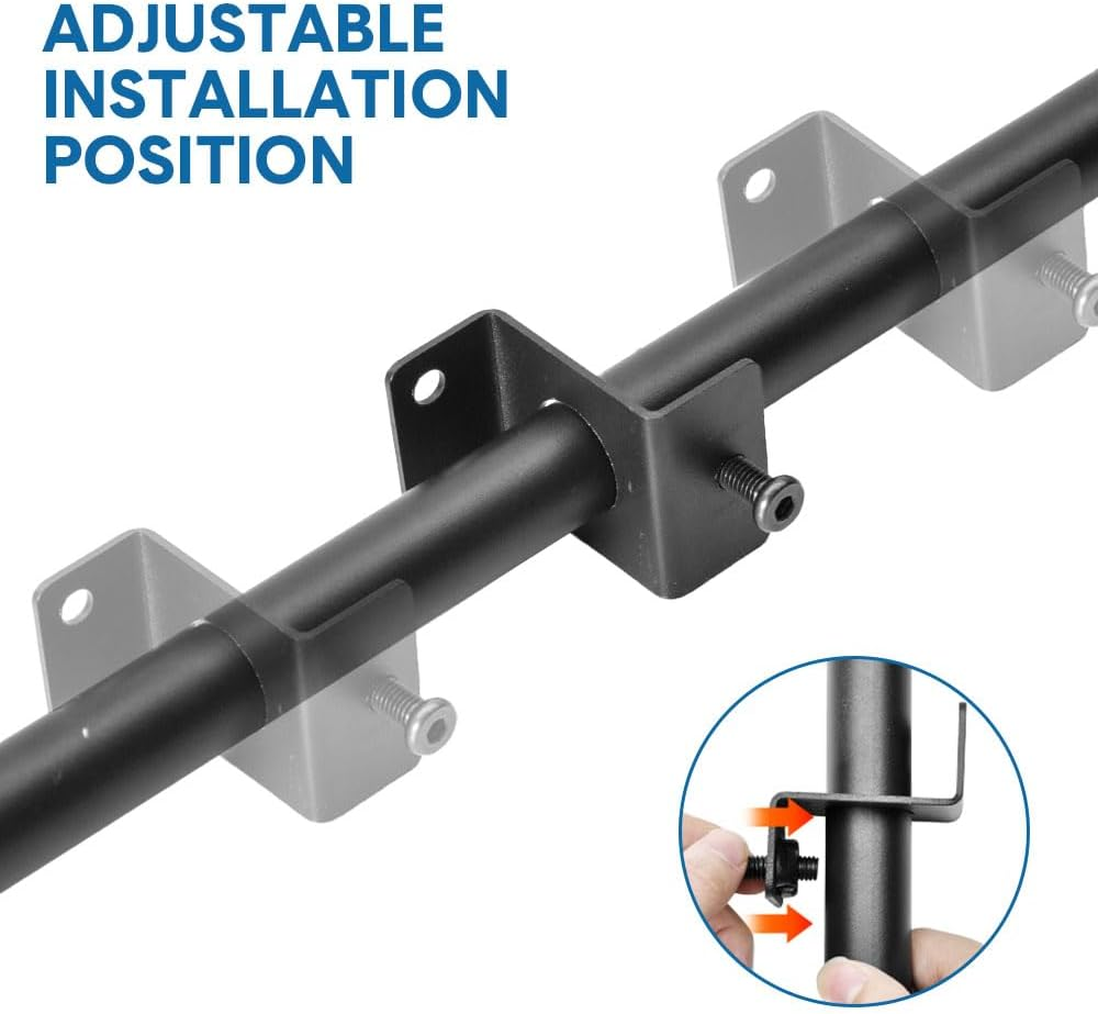 ALSTON 4 Pack String Light Poles 113Cm Height Wall-Mounted Lighting Brackets Outdoor Metal Hanging Light Poles with Fixing Clips for Patio Deck Fence Garden, Poles Only image number 4