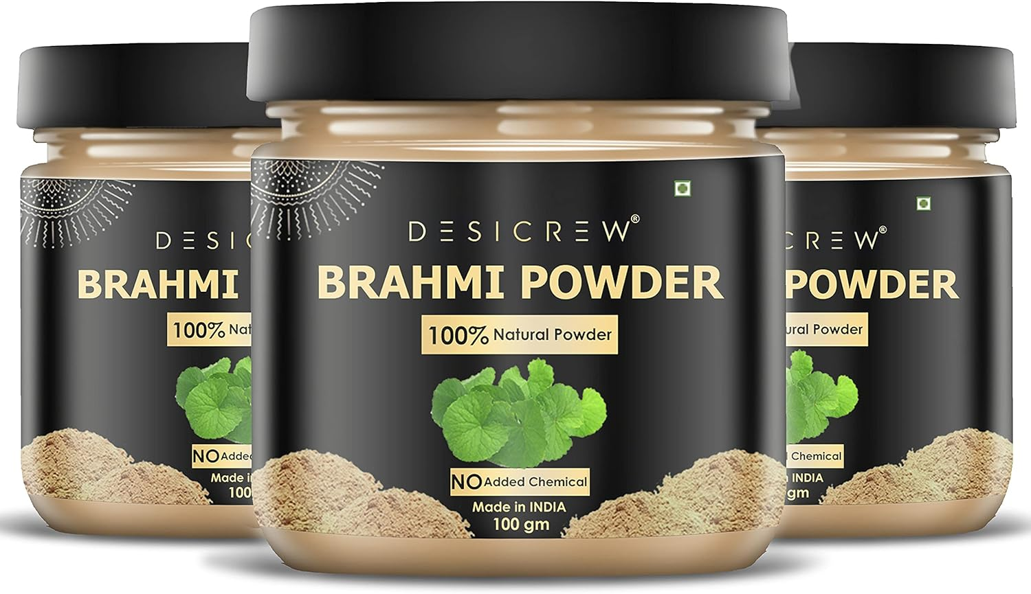 DESICREW Pure & Natural Bhrami Powder for Natural Texture & Colour, Strong, Shiny, Silky,Healthy Scalp, Dandruff & Spilt Ends Free Hair Pack 300 GM image number 1