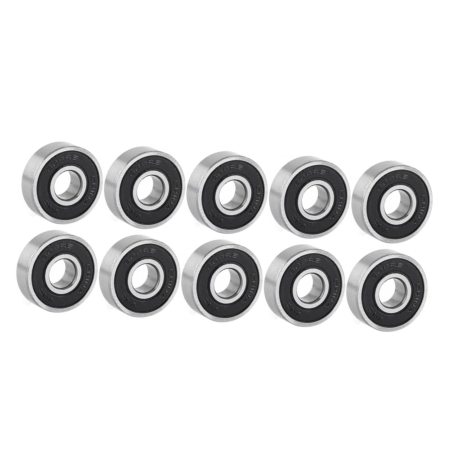 Domary 10PCS 608 2RS Ball Bearing Dual Sided Black Rubber Sealed Deep Groove Micro Miniature Easy Install Long Service Life 8X22X7Mm image number 5