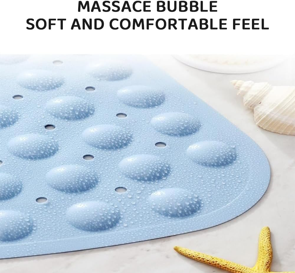 Corner Shower Mat with Suction Cups and Drain Holes &ndash; Non-Slip PVC Bath Mat, Quick Dry, 65X65Cm Sector Bathmat for Bathroom, Shower, Bathtub (Baby Blue) image number 5
