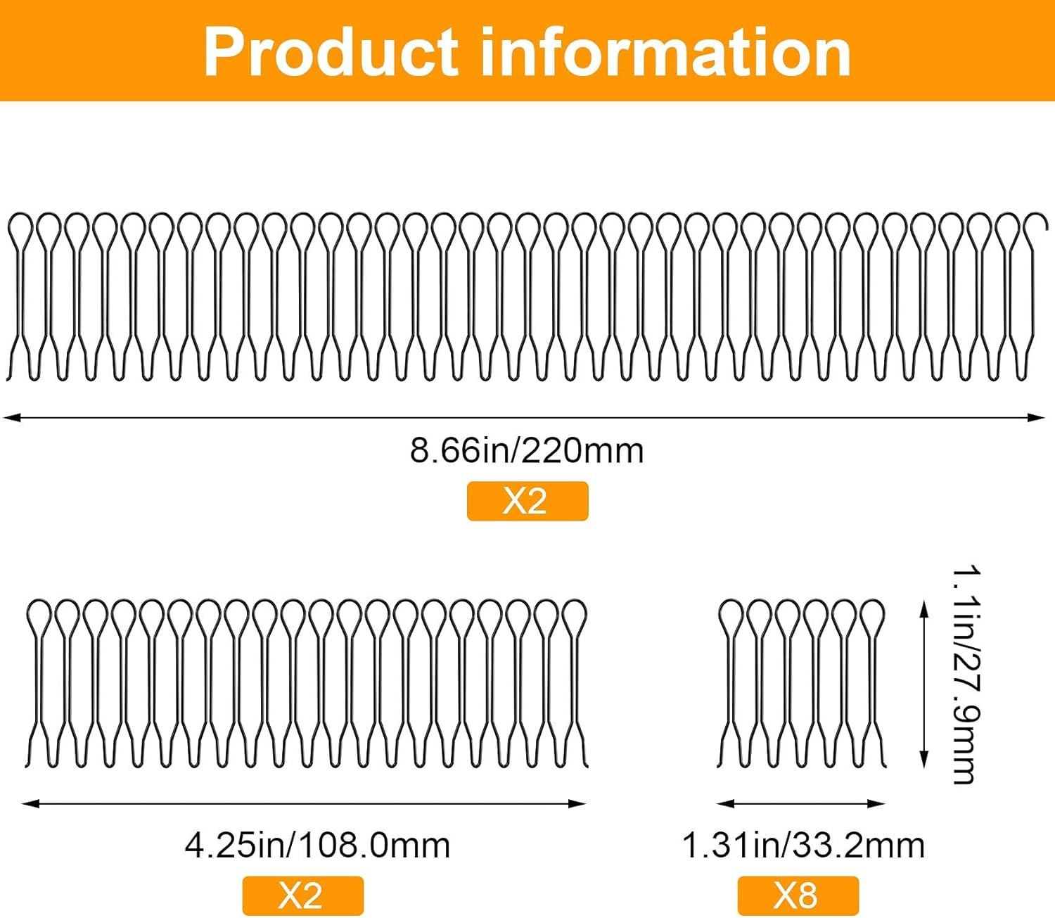 ANCIRS 12 Pack Hair Finishing Fixer Comb, U Shape Hair Accessories for Women & Girls Hairstyle image number 4
