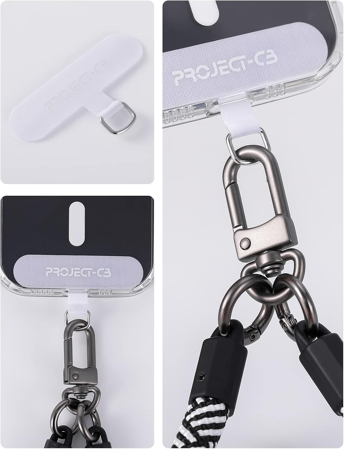 Project-Cb Phone Tether Tab 2 Pack,Universal Phone Lanyard Patch without Adhesive,Phone Strap Replacement Part for Cell Phone