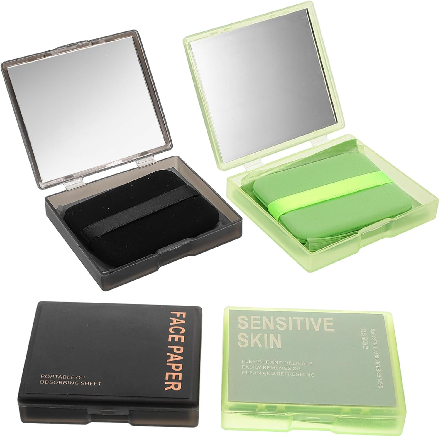 FONDOTIN Face Oil Blotting Sheets Oil Absorbing Sheets 400 Count Compact Size for Blotting Control and Shine Reduction Daily Skincare Use with Mirror Puff image number 5