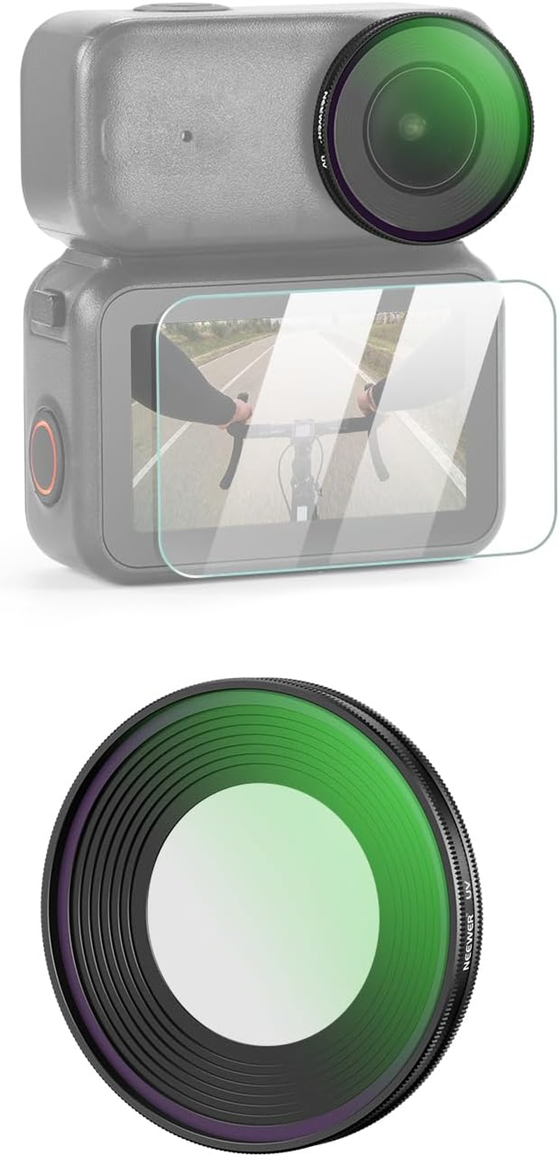 NEEWER UV Filter Compatible with DJI Osmo Nano, Screw on Protective Action Camera Lens Filter Multicoated Optical Glass Photography Accessories with Tempered Glass Screen Protector image number 4