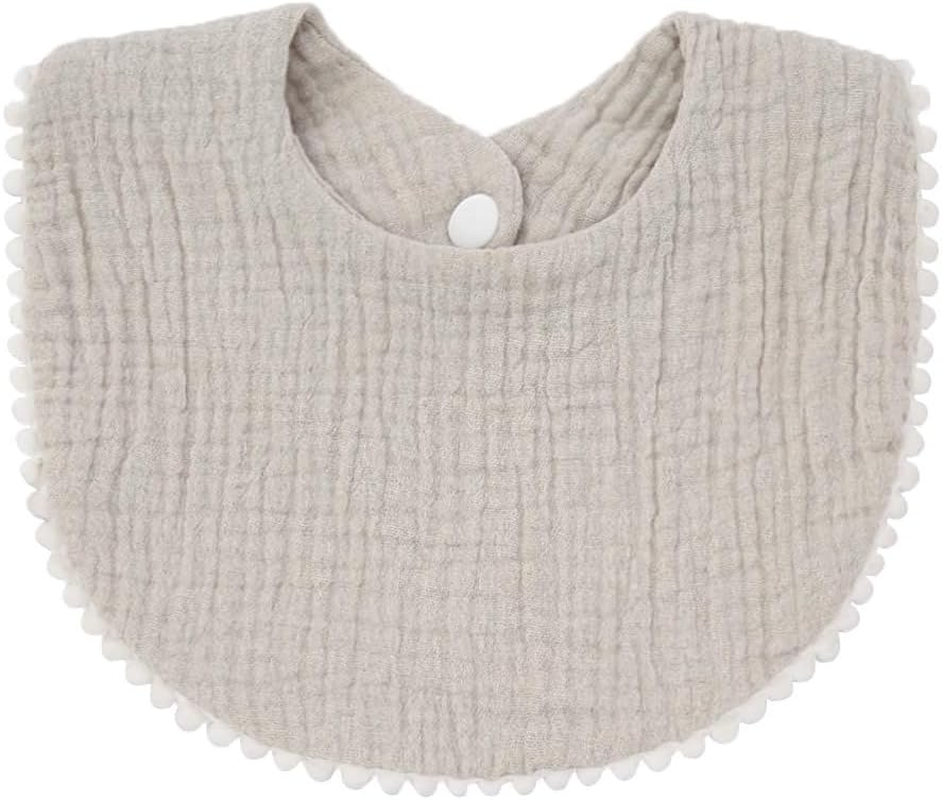 6 PACK Muslin Baby Drooling Bibs for Unisex Boys Girls Cotton Absorbent Feedig Teething Bandana Drool Bibs Scarf Bibs - White-6 Pack image number 2