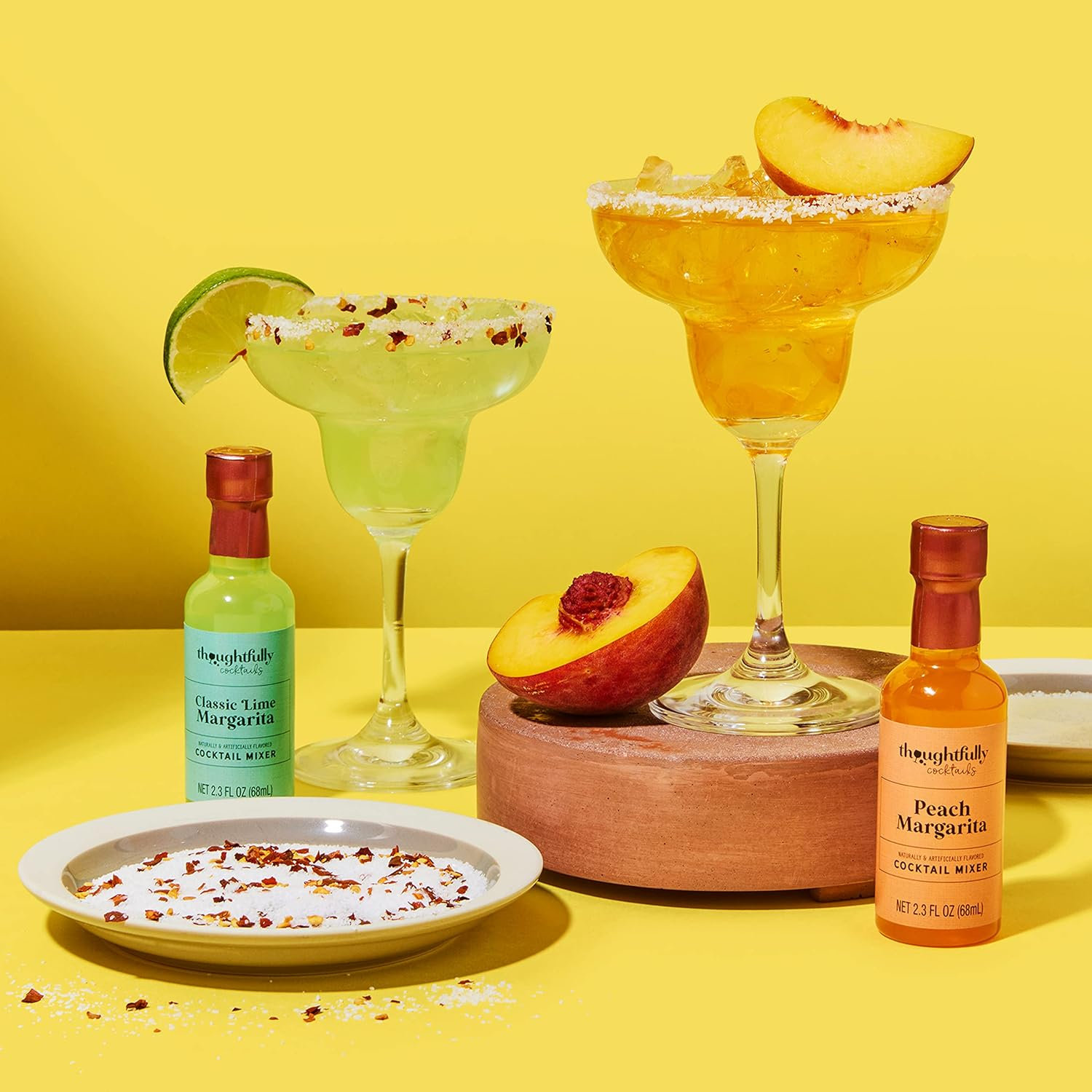 Thoughtfully Cocktails, Margarita Cocktail Therapy Gift Set, Margarita Mixer Set Includes 4 Margarita Cocktail Mixers and 3 Salt Rimmer Flavors, Set of 7 (Contains NO Alcohol) image number 4