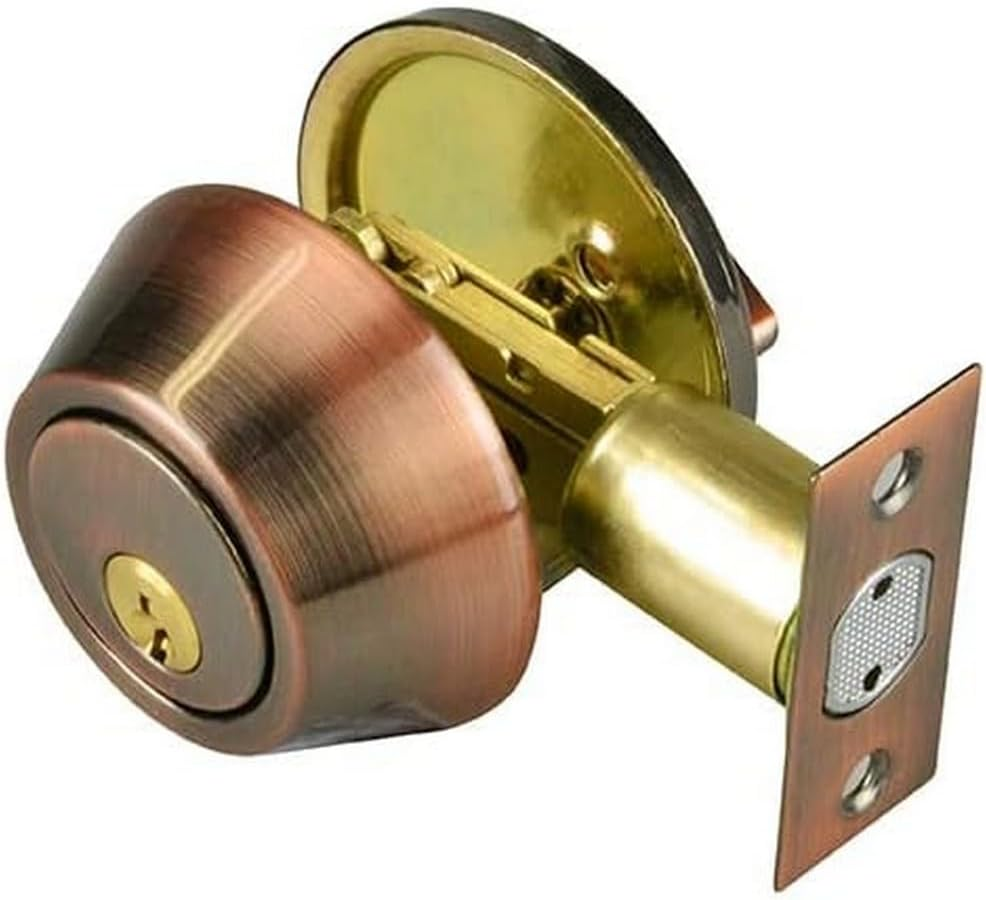 Romak 60918KD Single Cylinder Deadbolt Antique Copper (KD)