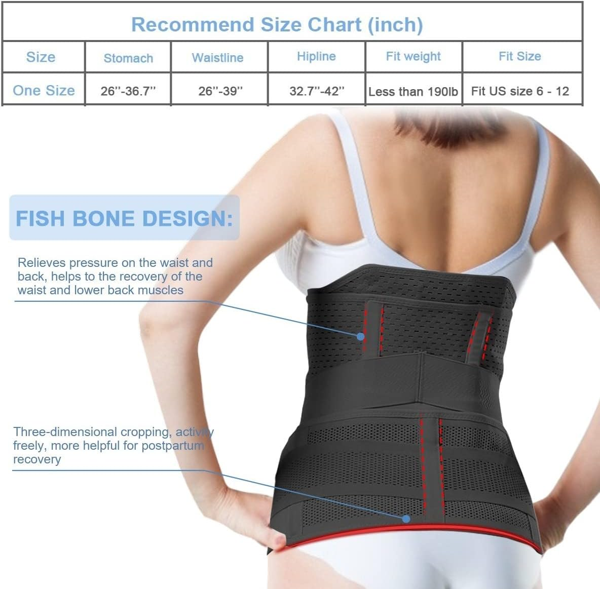 XJCKING Postpartum Belly Band Wrap 3 in 1 Belt, C Section Binder Waist/Pelvis Girdle Body Shaper for Caesarean Natural Birth image number 4