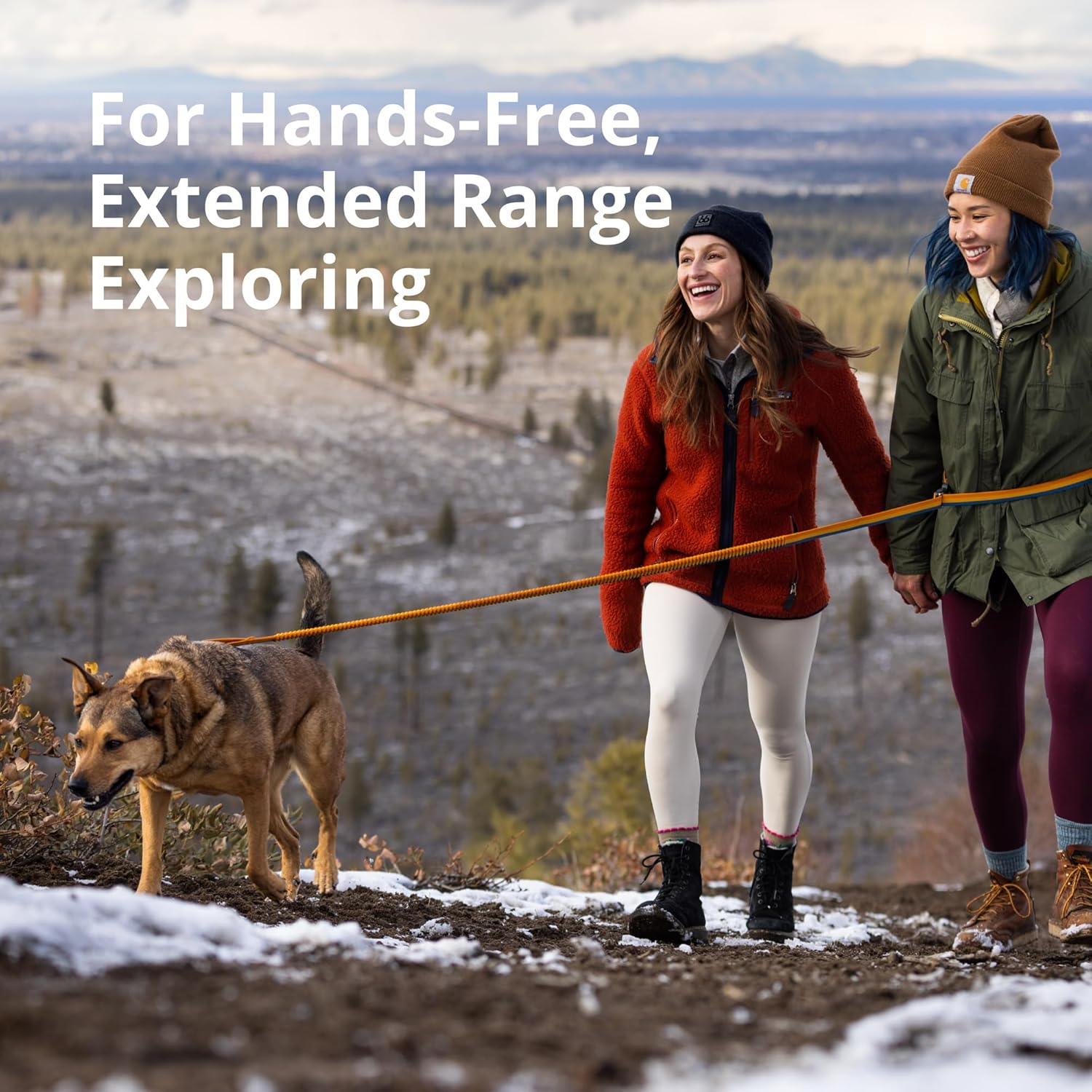 RUFFWEAR Roamer Bungee Dog Lead, Running Dog Leash, Extendable Dog Lead, Hand Held or Waist Worn Lightweight Adjustable Dog Rope, Premium Pet Accessories for Walks, 1.7-2.1M Long, River Rock Green image number 3