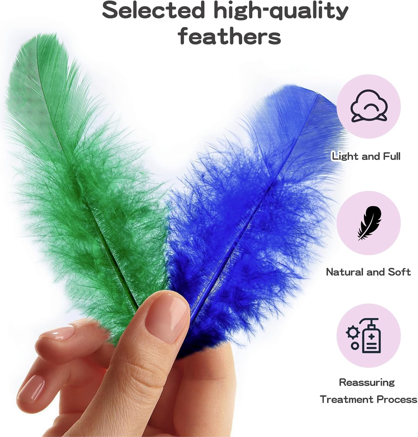 500Pcs-Colorful Rooster Feathers 3-5Inch Bulk Feathers for Crafts DIY Dream Catcher Supplies（500Pcs） image number 2