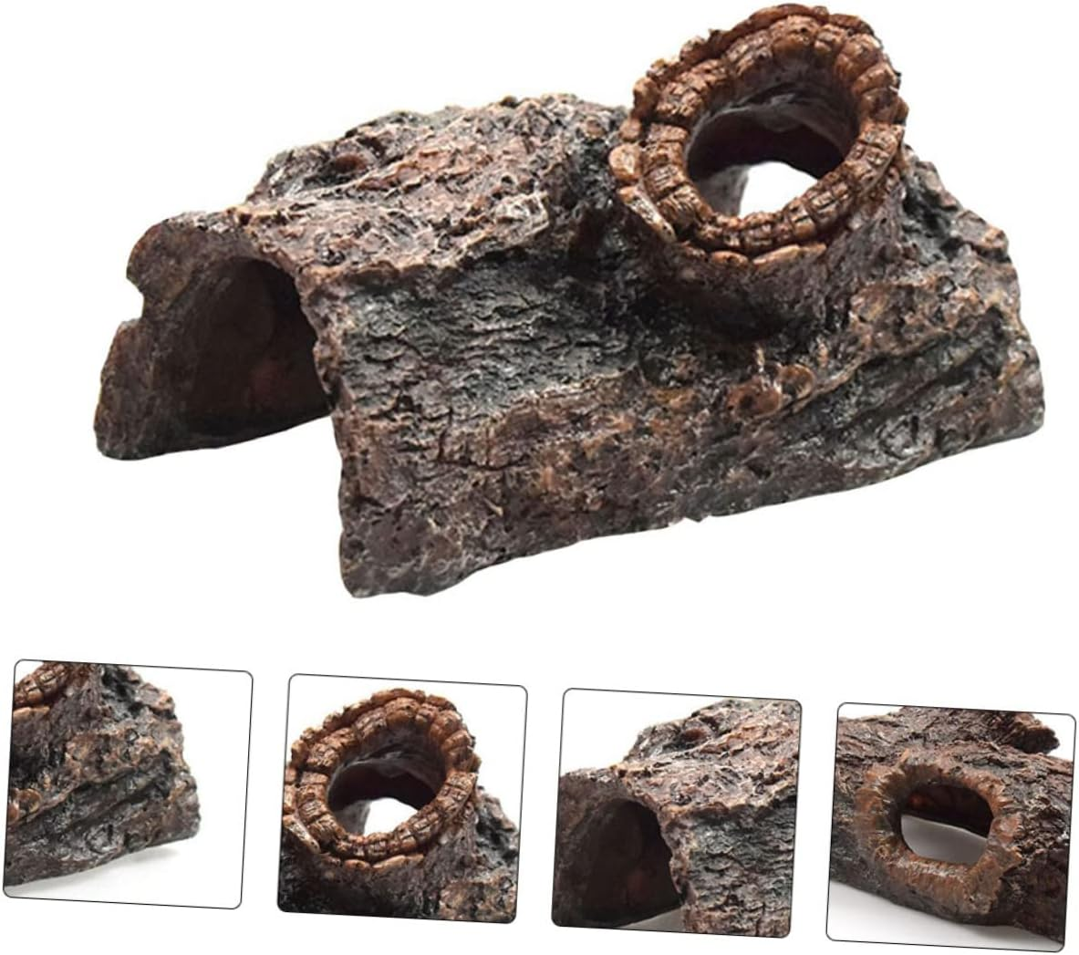 GANAZONO Bark Shape Resin Aquarium Decoration Natural Fish Tank Ornament for Reptile Box Easy Care Safe for Pets Vivid Underwater Scene Enhancer for Aquariums and Tanks image number 5