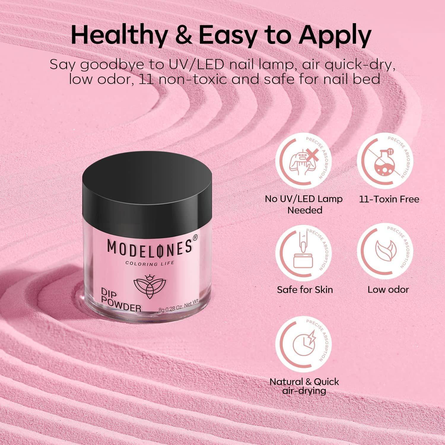 Modelones 32 Pcs Dip Powder Nail Kit Starter, 20 Colors Nude Pink Skin Tone Glitter All Seasons Dipping Powder Essential Liquid Set with Base Top Coat Activator for French Nail Art Manicure DIY Salon All-In-One Beginner Kit Gift image number 1