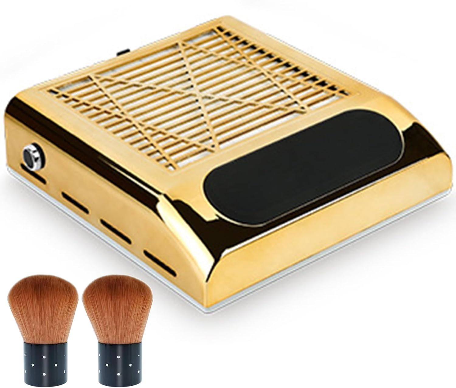 BITUSIC Nail Dust Collector AU Plug, 80W Adjustable Power, Strong Suction, Low Noise, Two-In-One High-Power Desktop Nail Dust Extractor (Gold)