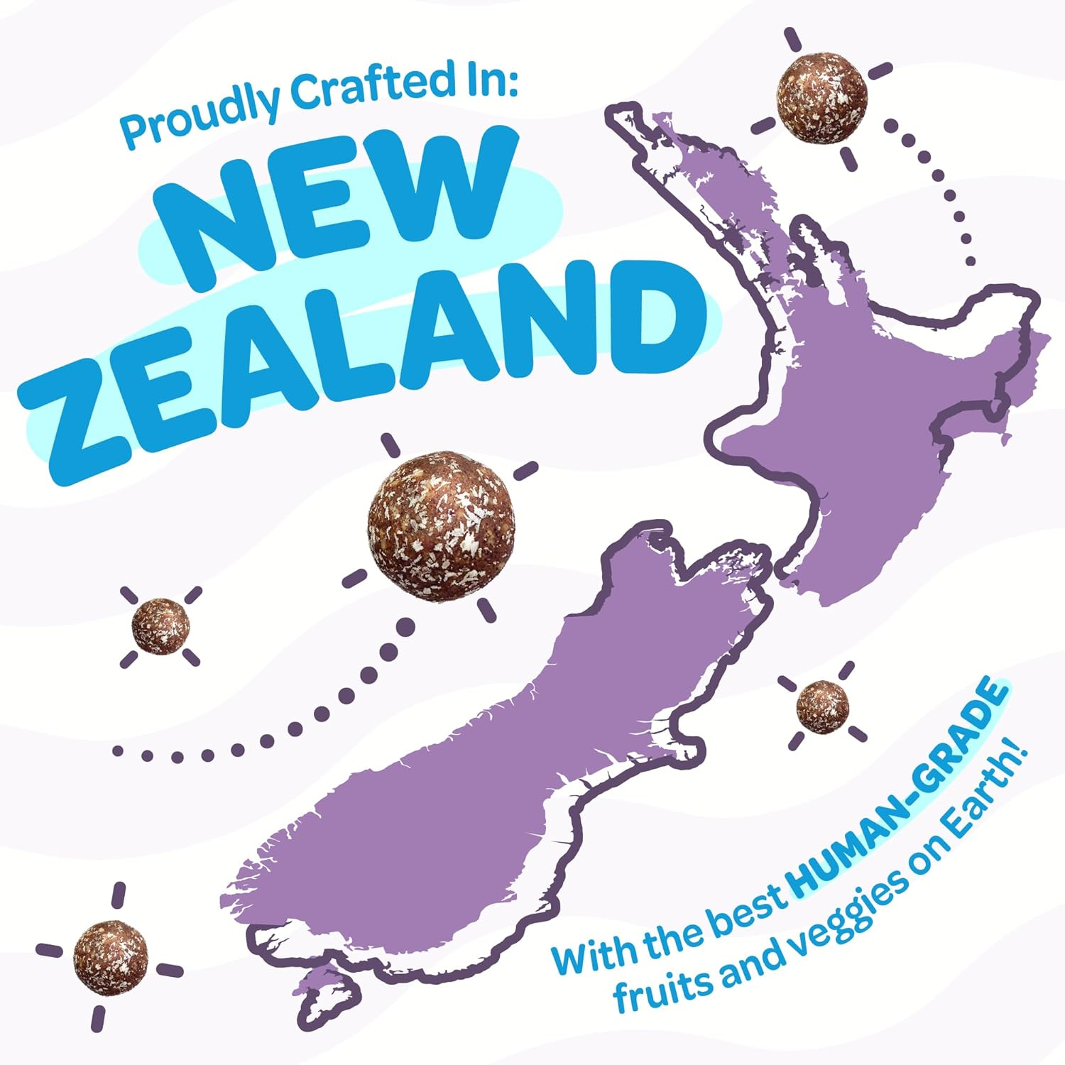 Chewy & Soft Dog Treats, All Natural, Non-Gmo, Vegan, Gluten Free, Low Calorie Dog Treats for All Breeds & Sizes - Made in New Zealand, Peanut Butter, Blueberry, Banana 18Pk image number 5