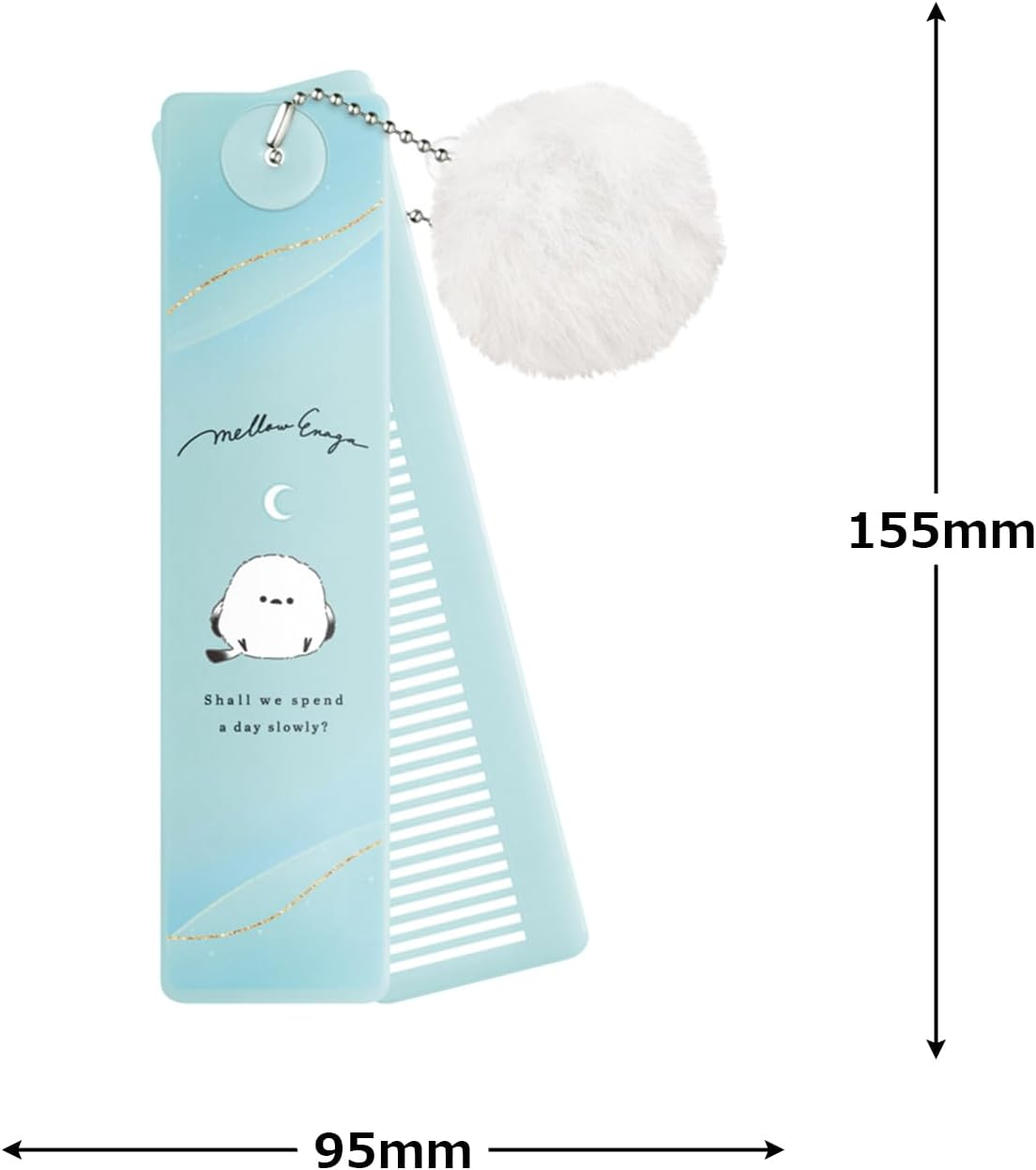 Kamio Japan Mirror Comb Cosmetic Stick 2-Way Mirror Comb Mellow ENAGA 224956 image number 1