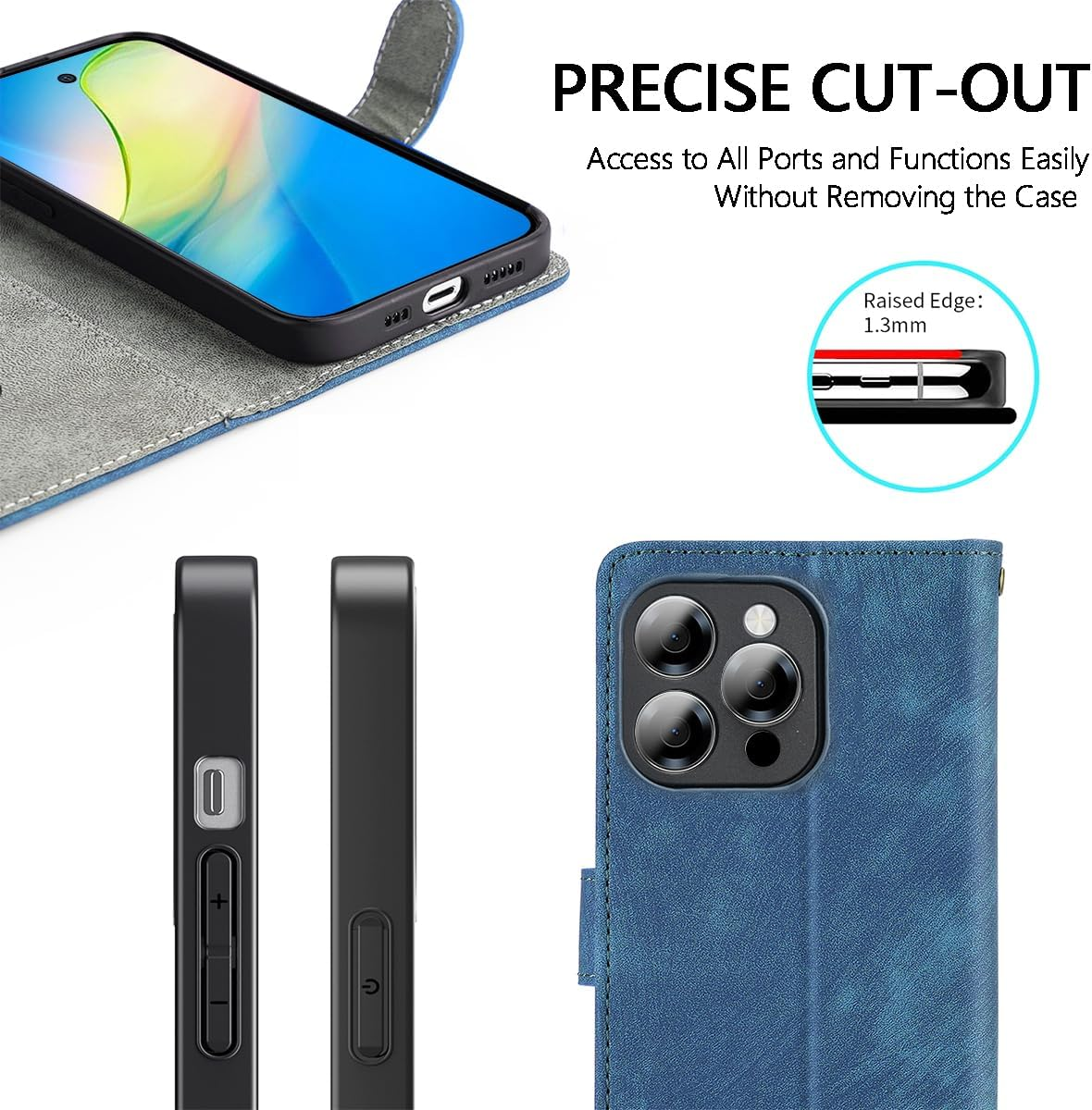 BEEJTUNY Leather Mobile Phone Case for Nothing Phone 3A Pro, Wallet Case with RFID Protection, Magnetic Fit Protective Case, Integrated TPU Cover Case, Brown image number 5