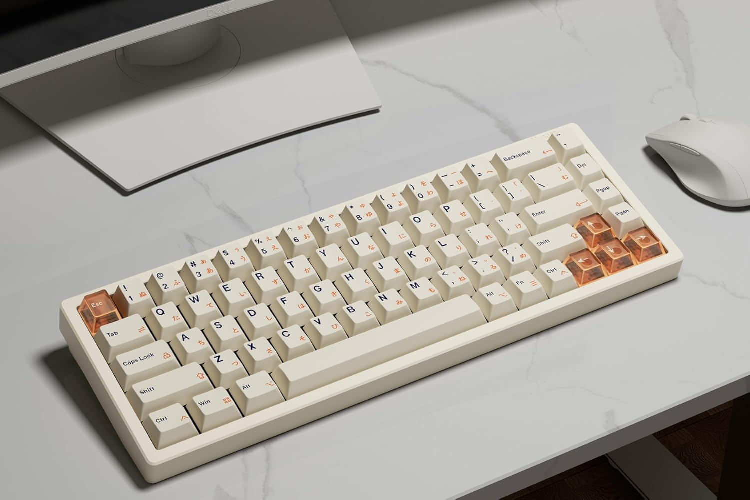 LUMINKEY Magger 68 HE Performance E-Milky White, Rapid Trigger, Gaming Keyboard, Full Aluminum Body, 8000 Hz, RGB, Wired USB, Magnetic Switch, SOCD Function, English Character Arrangement, PBT Key - Ano-Champagne Gold image number 2