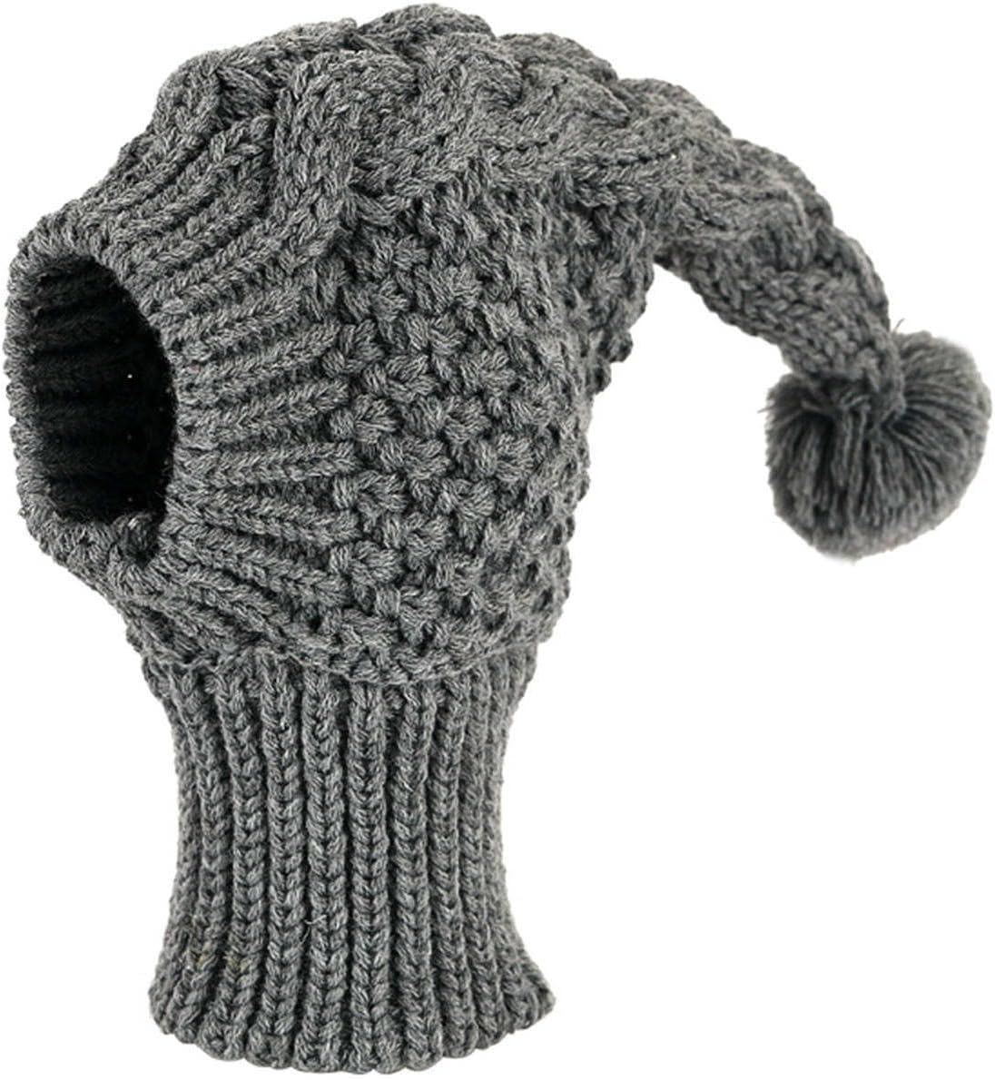 Christmas Dog Hat Cute Dog Cap with Pompon Crocheted Knitted Snood Greyhound Hat Red Warm Dog Winter Hat Knit Snood Headwear Party Dog Costume for Puppy Small Medium Large Dogs