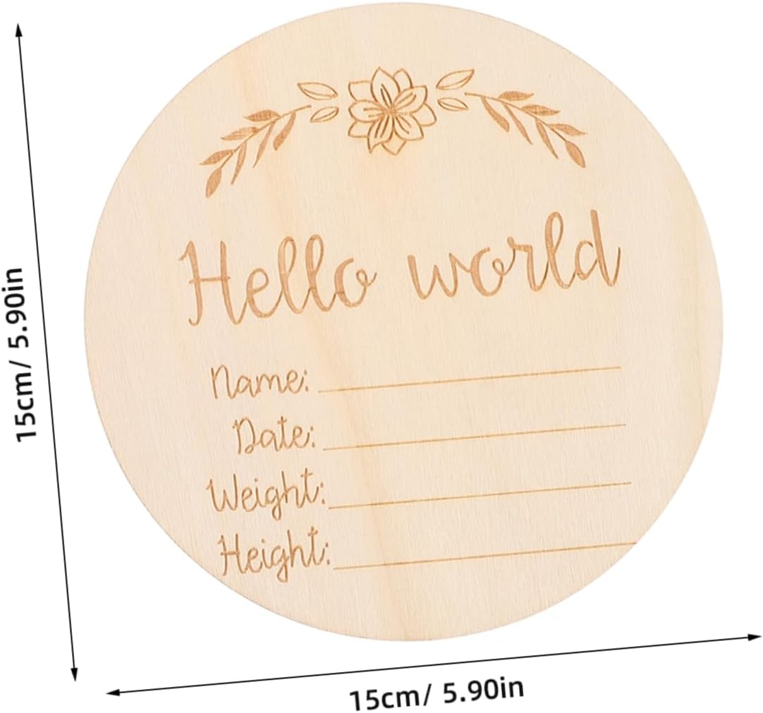 12Pcs Wooden Photo Props Log Milestone Cards Wood Sign Newborn Photography Keepsakes Birth Announcement Sign for Monthly Shower image number 4