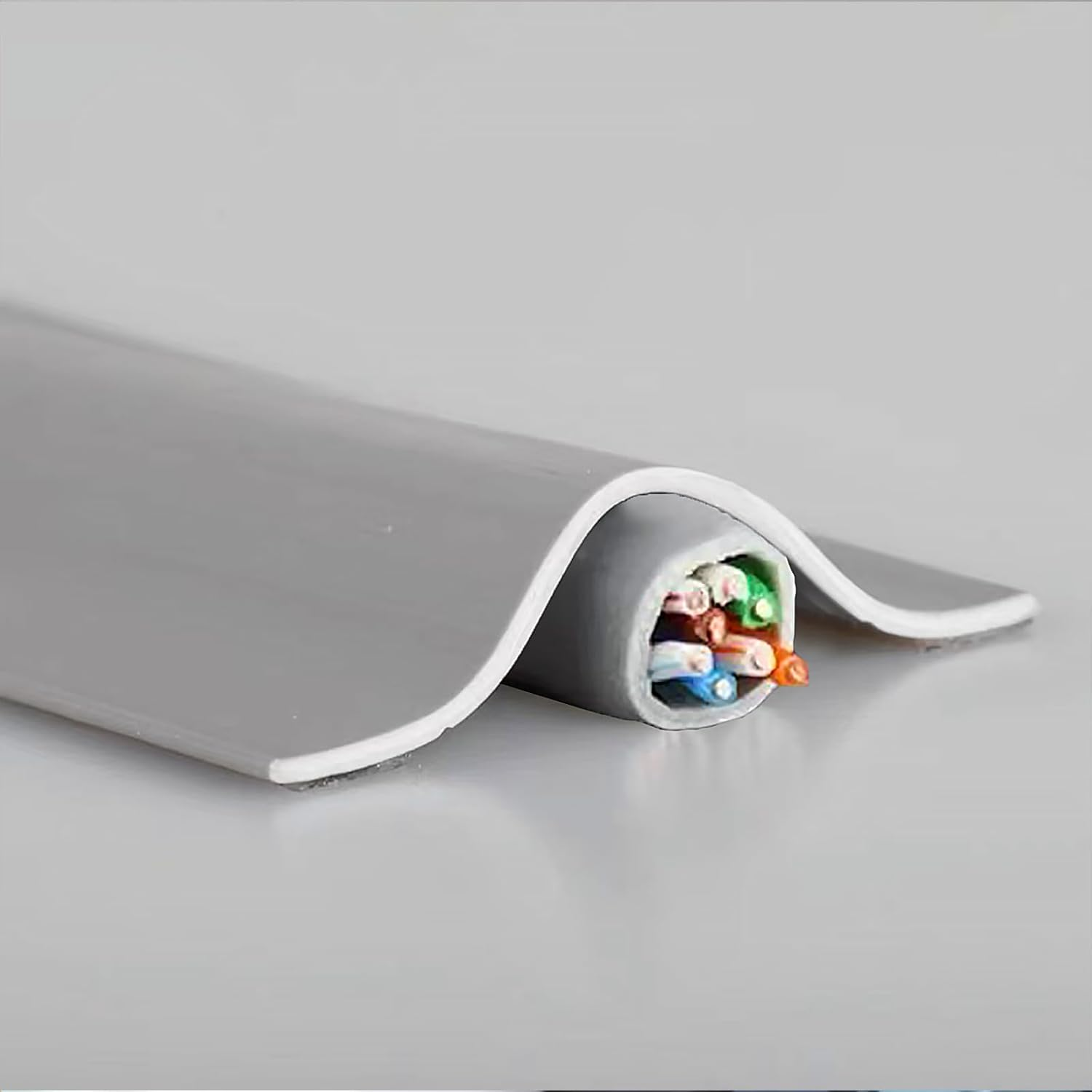 Flexible Cord Hider Cable Management Cord Covers for Wires on Wall Floor(Grey)