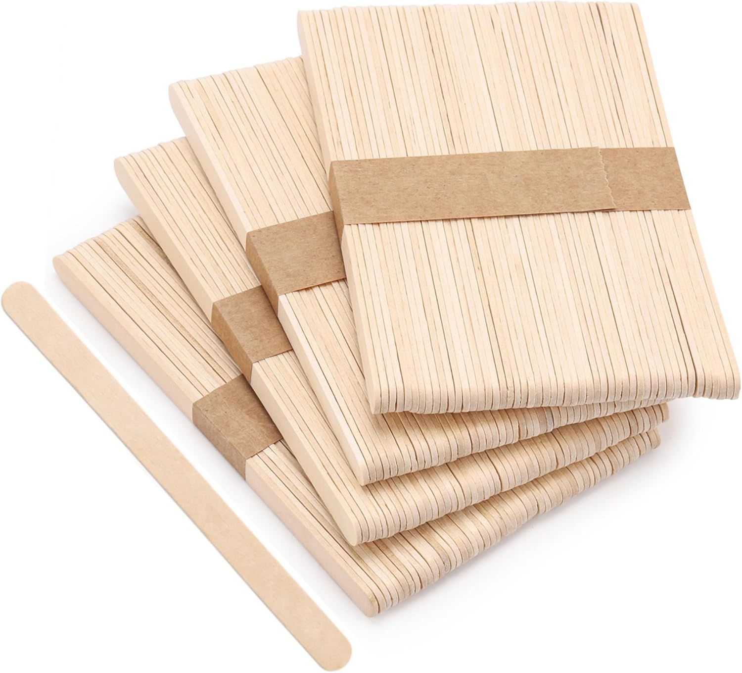 200 Pcs Jumbo Wooden Craft Sticks Popsicle Stick, 150X10X2Mm Treat Sticks Ice Pop Sticks Wax Sticks for Crafts，Resin ，Mixing Paint Projects image number 5