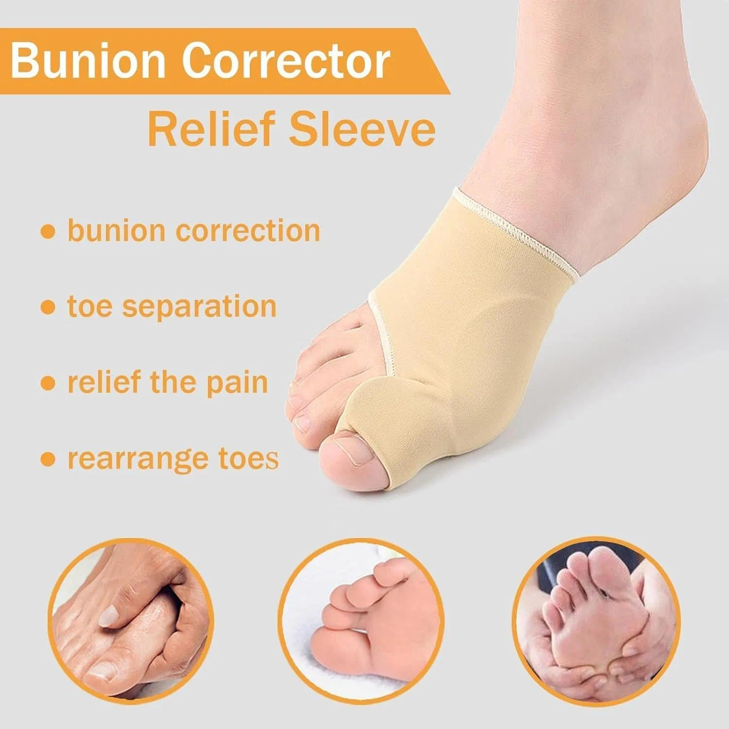 Bunion Corrector Sleeve & Bunion Pad with Gel Toe Separator, One Size Fits Most, Compatible with Most Shoes &ndash; Fengea image number 1