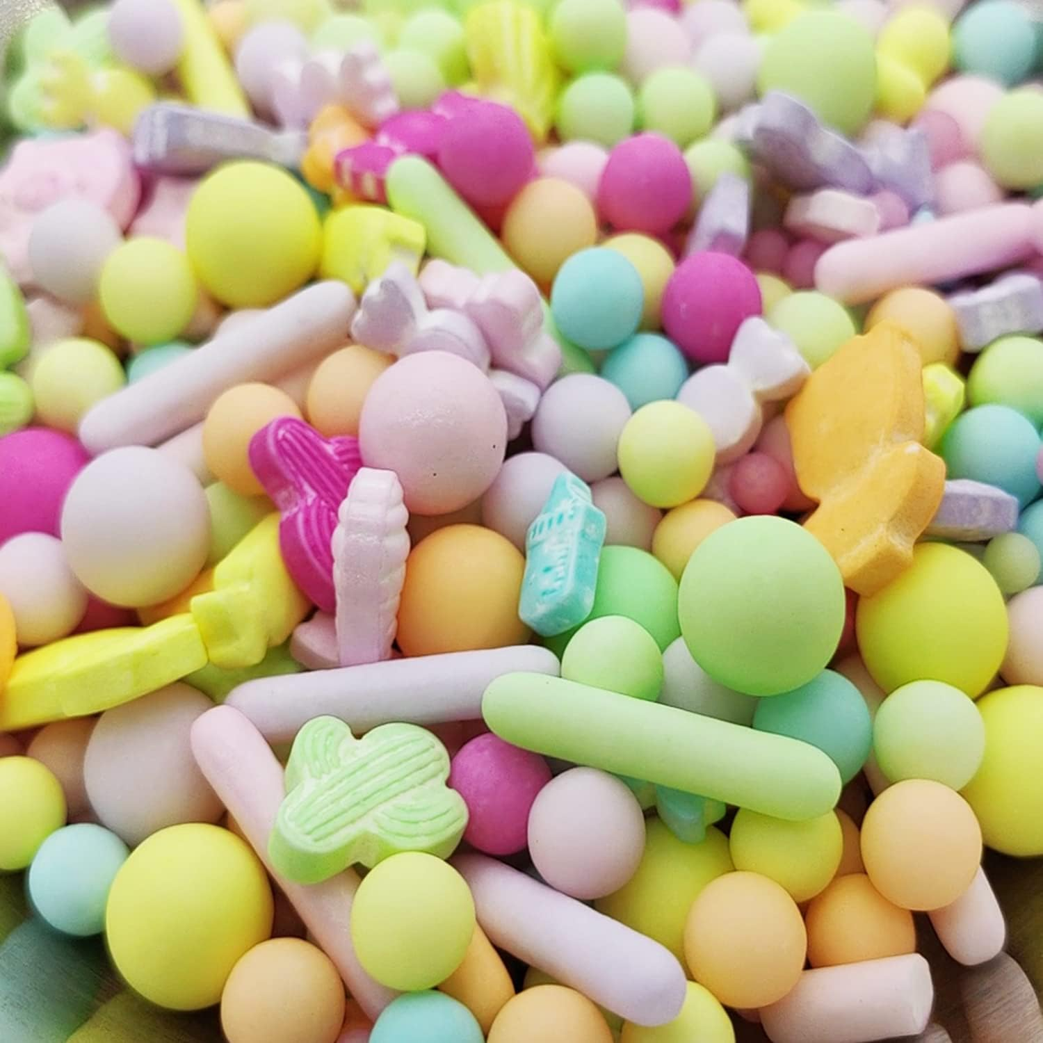 HIFUNBK Sprinkles for Cake Decorating, Edible Pearl for Cookie Cupcake Toppings, Cake and Cookie Decorating Supplies, Rainbow Pearl Sugar for Baking Decoration, 100G in Reusable Container (Sea) - Baby image number 4