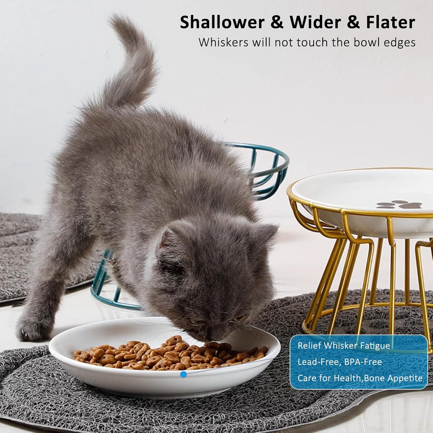 Cat Bowl Ceramic Cat Bowl Feeding Bowl: Pack of 6 Cat Bowls Ceramic Feeding Bowl Cat Feeding Bowl Cat Bowl Cat Bowl Flat Ceramic Cat Food Bowl Water Bowl image number 4