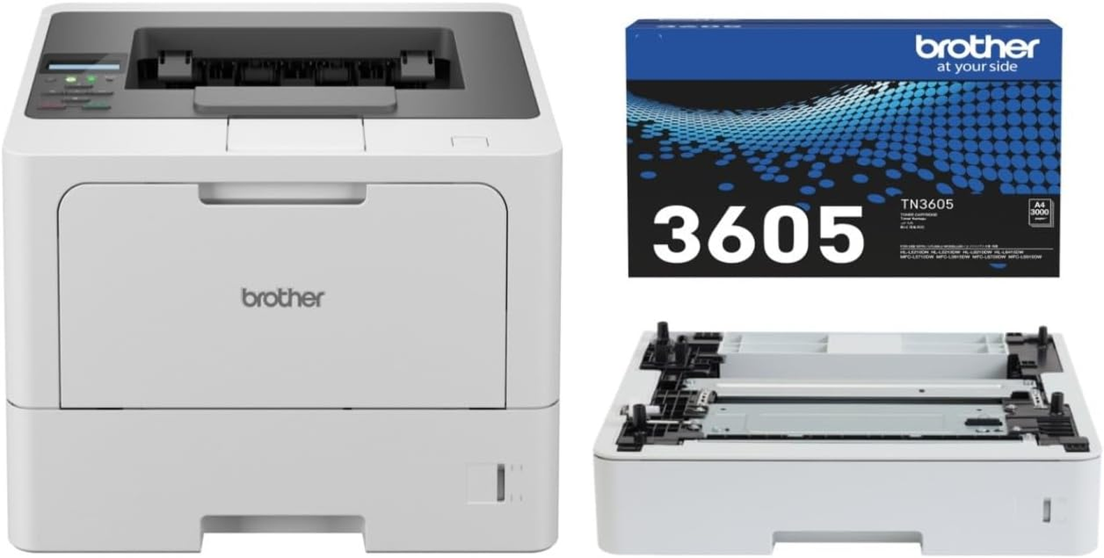Brother HL-L5210DW, Wireless Mono Laser Printer, 48Ppm, White image number 1