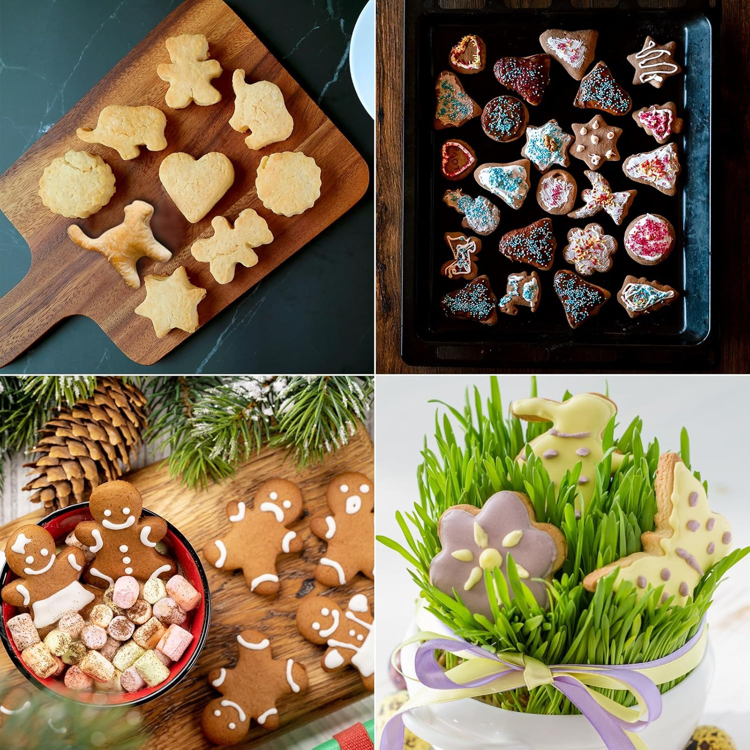 GWHOLE 26 Pcs Cookie Cutter Set, Mini Animal Unicorn Classic Shape Cookie Cutters for Kids Christmas Winter Holiday image number 5