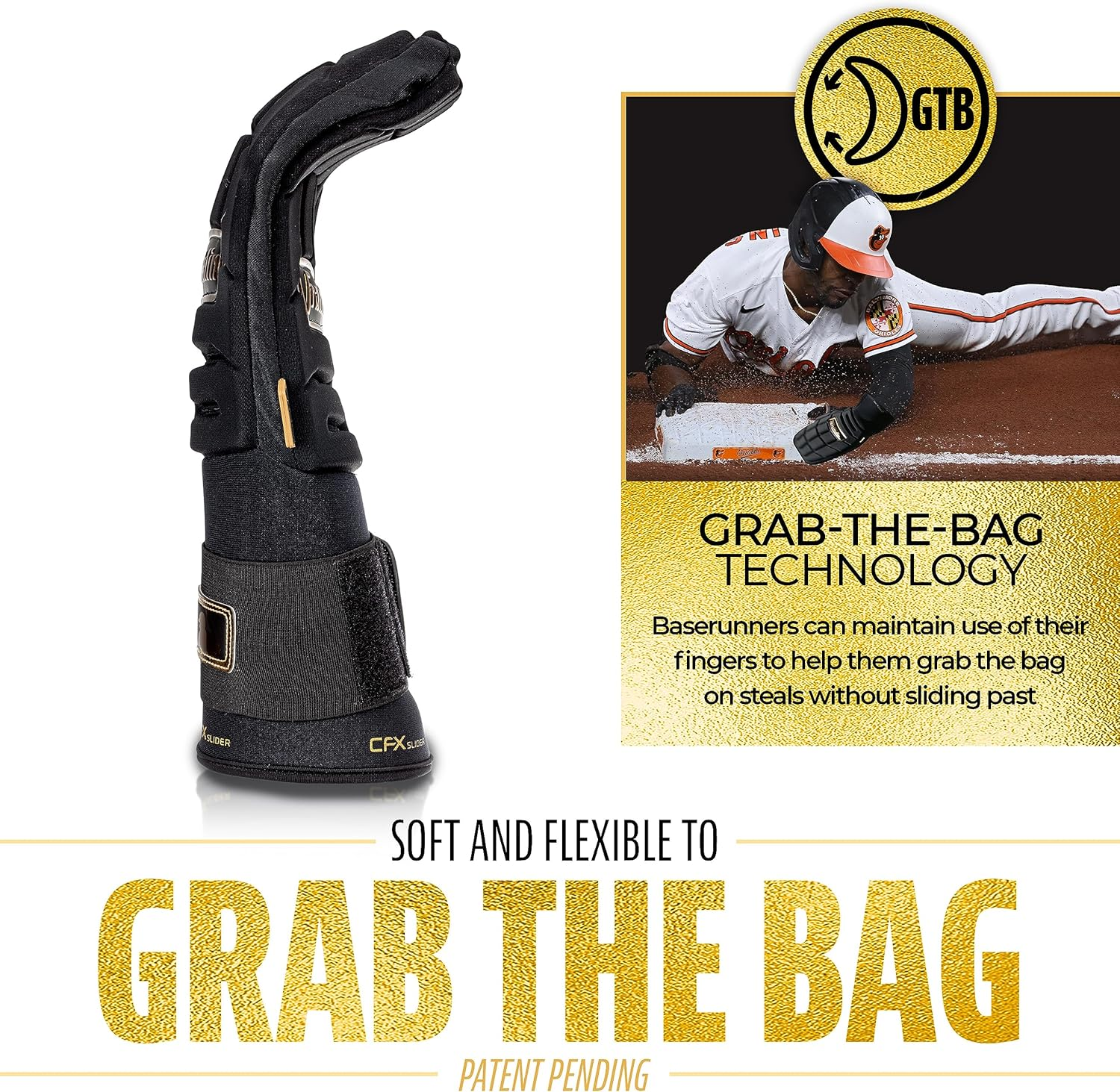 Franklin Sports MLB Baseball + Softball Sliding Mitt - CFX PRT Adult Protective Baserunning Sliding Glove - Left + Right Hand Mitt - Hand + Wrist Protector for Running - Red image number 2