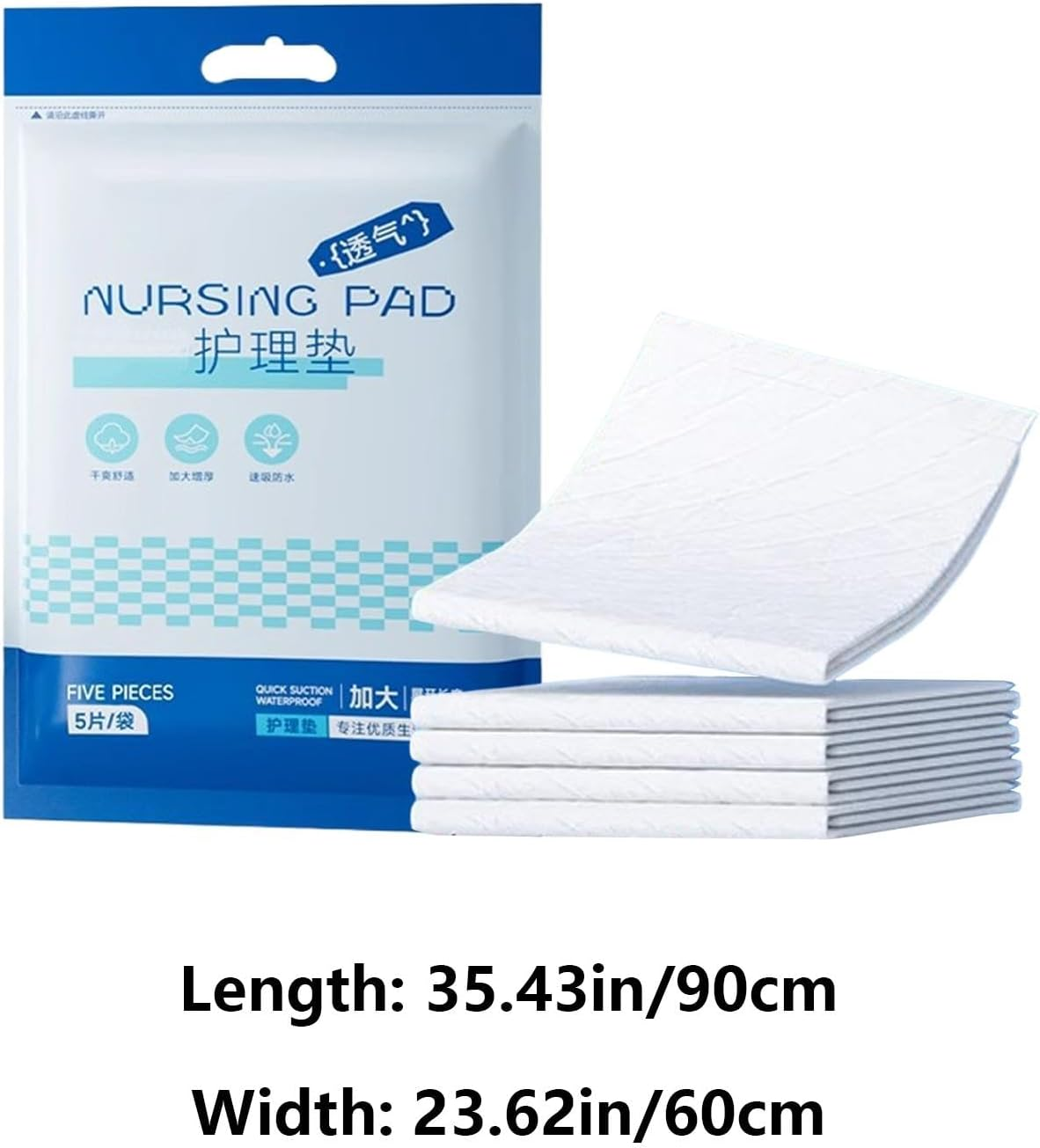 Baby Changing Pads,Leakproof Diaper Underpads Quick Drying - Diaper Changing Liners, Waterproof Changing Pad, Absorbent Table Protector Mat image number 5