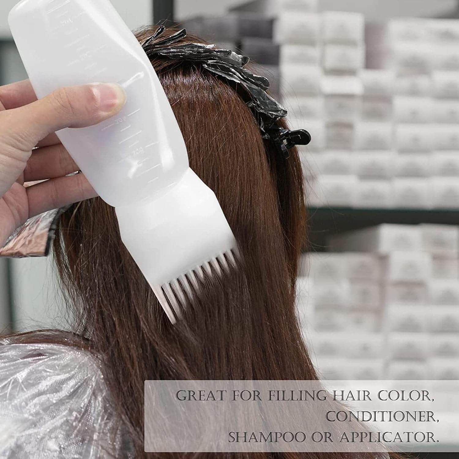 WAONIQ 3Pcs Root Comb Applicator Bottle with Capacity Scale Hair Dye Bottles Bottles Styling Tool image number 5