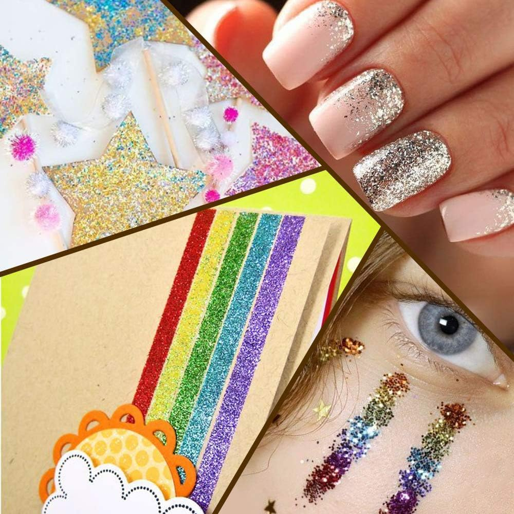 12 Pots Extra Fine Nail Glitter Cosmetic Glitter Powder Different Dark Color image number 1