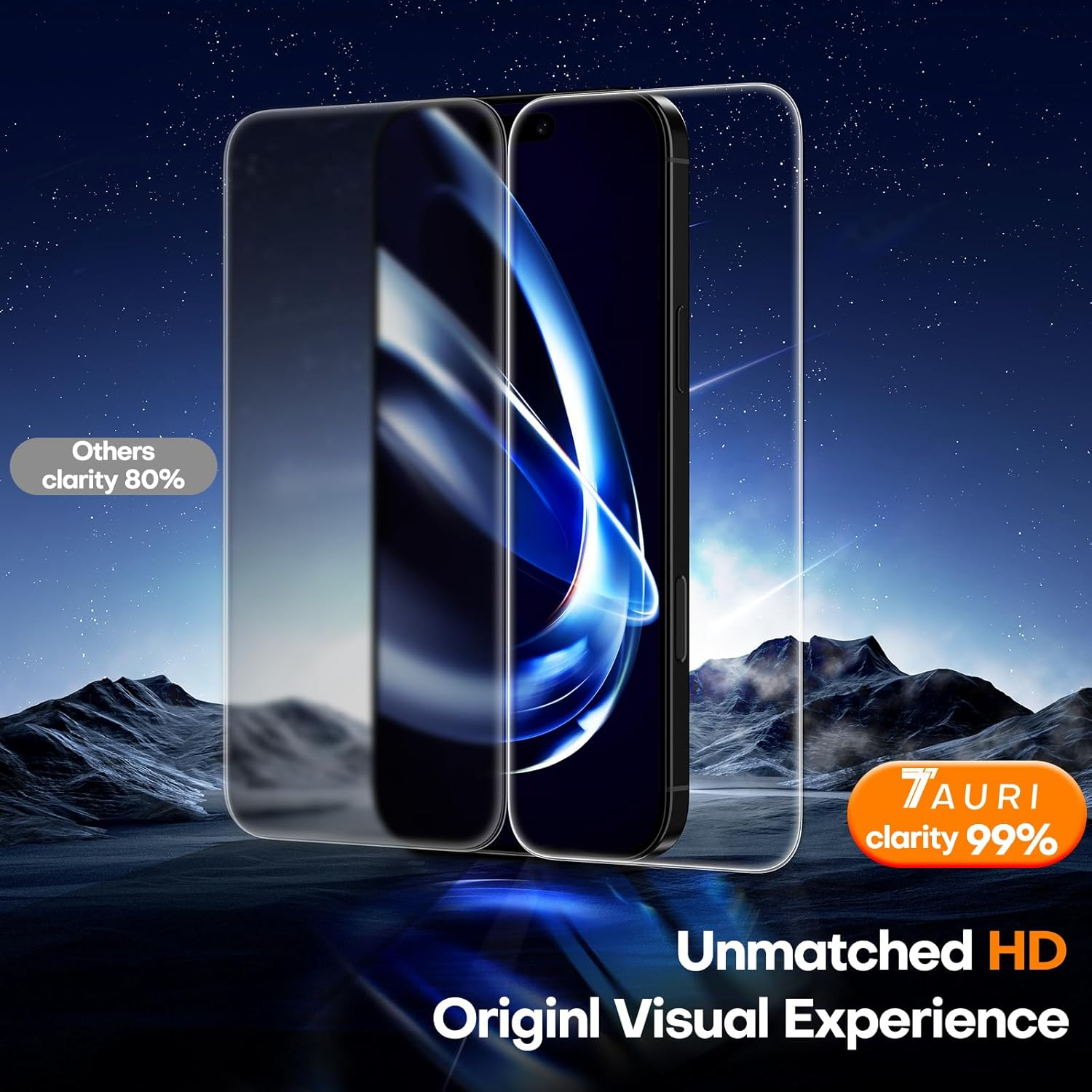 TAURI 3 Pack for Iphone 17 Screen Protector 6.3" with Auto-Installation Tool, Tempered Glass, Scratch-Resistant, [Military Grade Protection] Film image number 2