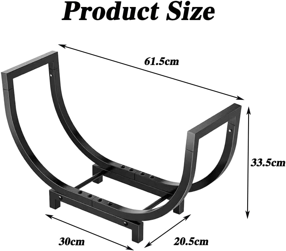1 Pcs Premium Outdoor and Indoor Firewood Rack - 24.2In Rustproof Log Holder, Fireplace Storage Organizer, Stable Firewood Storage for Fireplace, Wood Holder, Firewood Organizer