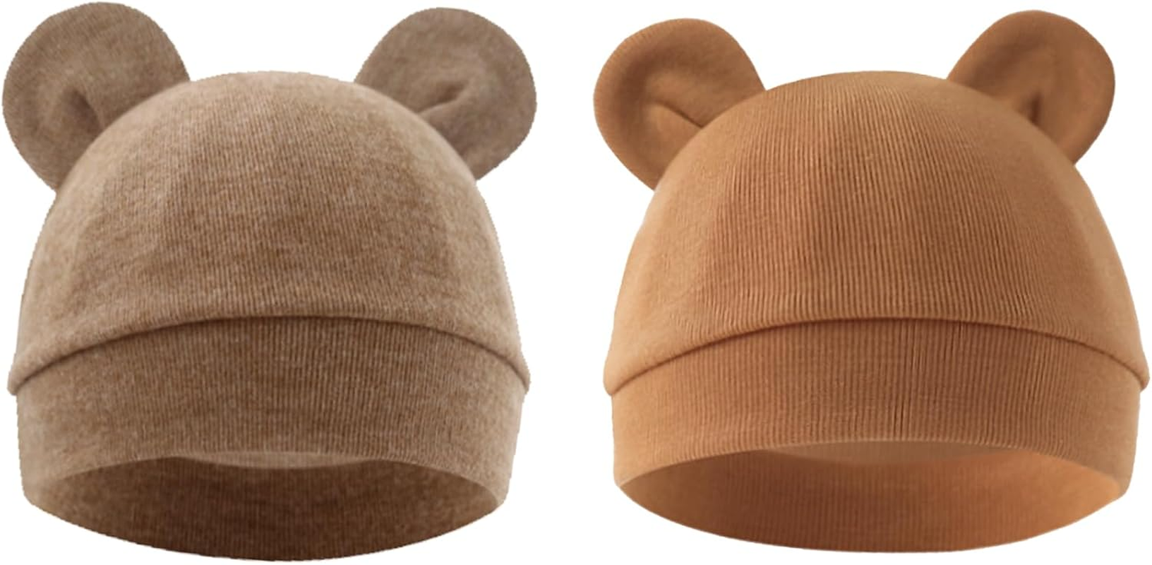 Jastore Newborn Baby Hat Bear Ears Infant Caps Baby Boy Girl Toddler Hats Infant Beanie Caps for 0-3 Months