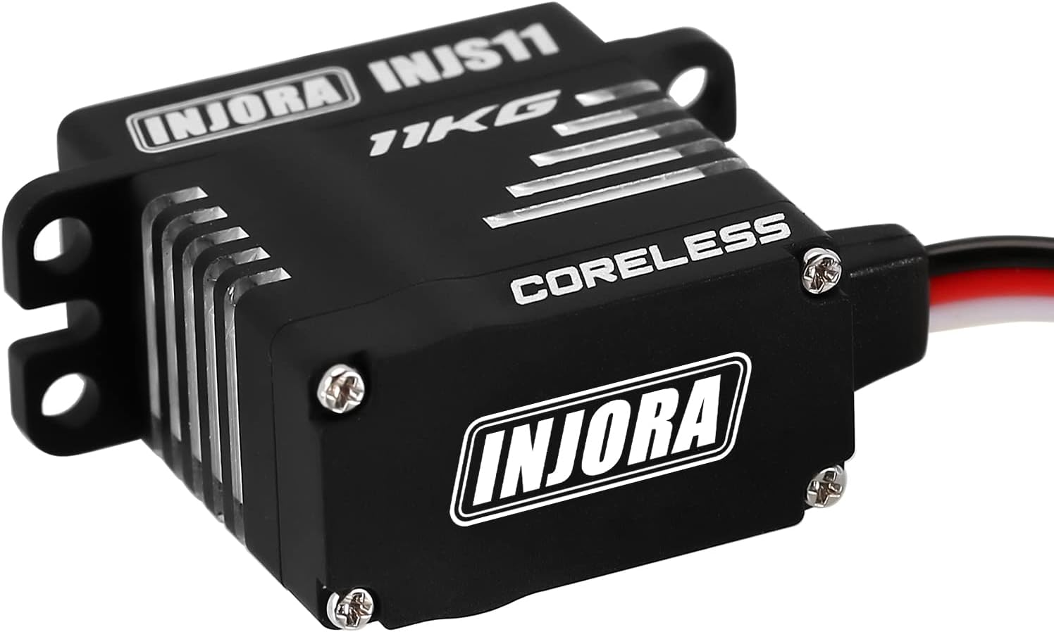 INJORA Coreless High Torque Micro Servo with Mount and Servo Horn for SCX24 C10 JLU Bronco Axial 1/24 RC Crawler Car Upgrade Parts (Black) image number 5