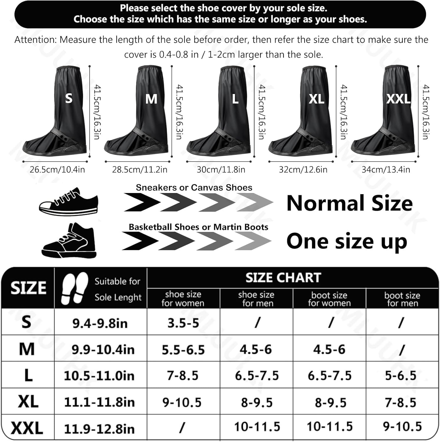 Rain Shoe Covers, Reusable Waterproof Rain Cover for Shoes, Non-Slip PVC Snow Boot Covers for Men and Women image number 1