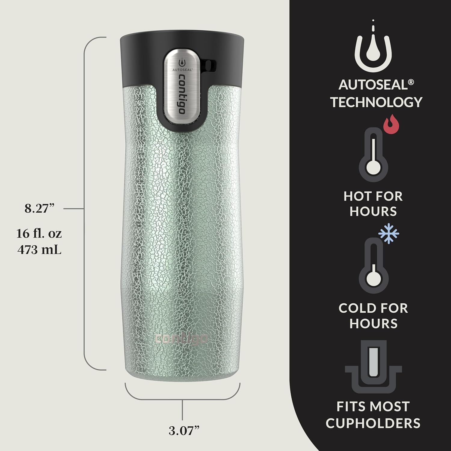 Contigo&reg; AUTOSEAL&reg; West Loop Vacuum-Insulated Stainless Steel Travel Mug with Easy-Clean Lid, 16 Oz image number 3