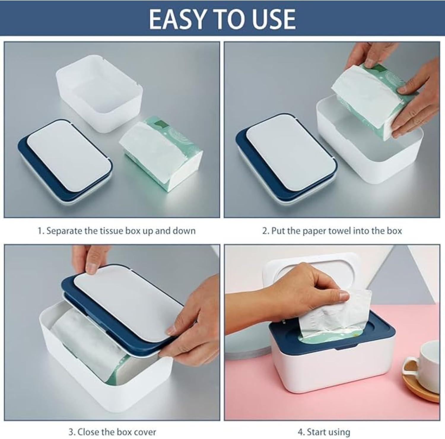 Dispenser Baby Wipe Holder &ndash; Refillable, Dustproof Wipes Container with Secure Moisture-Seal Lid, Keeps Wipes Fresh &ndash; Large Capacity for Home, Office, or Bathroom image number 5