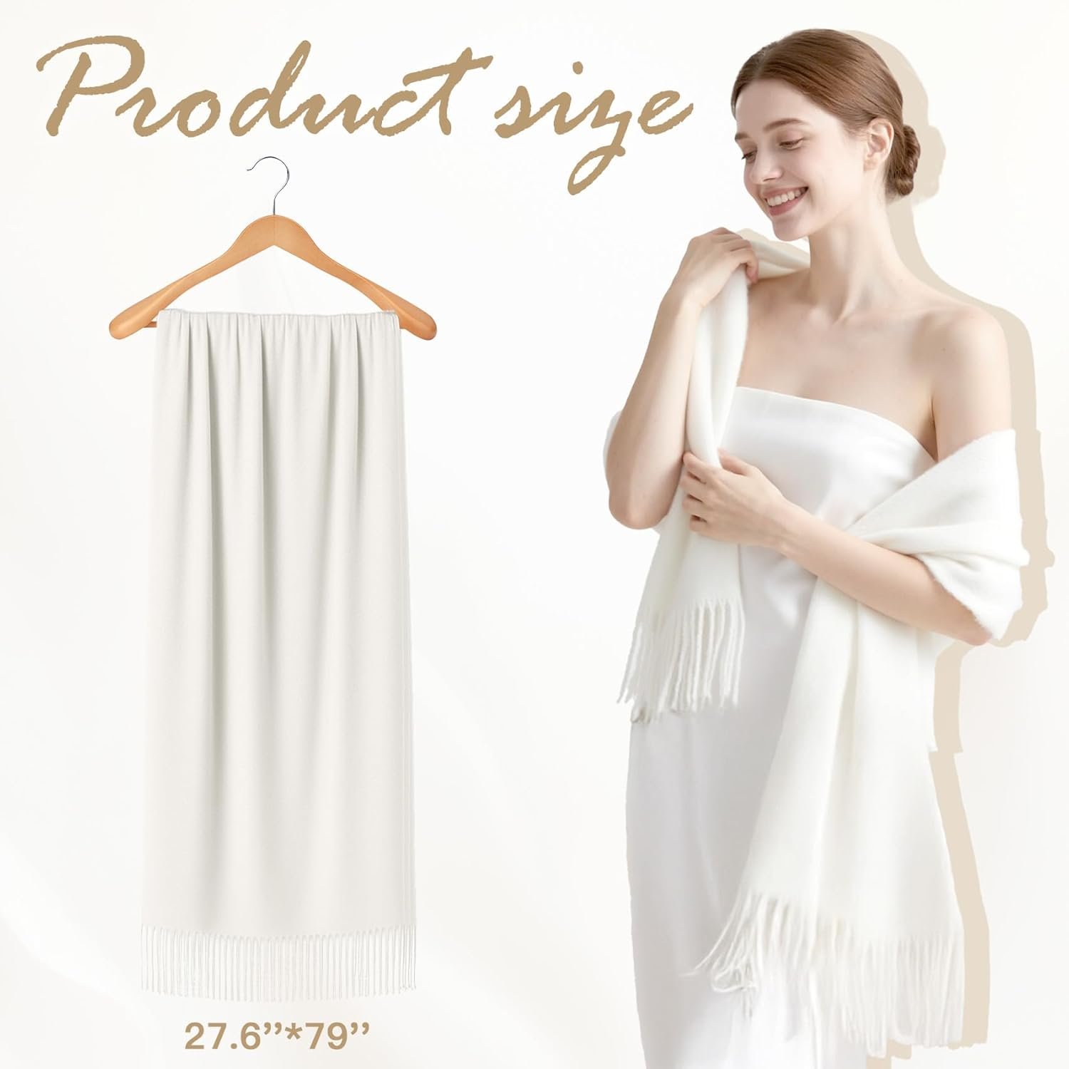 Xiuglimpse Pashmina Shawl Wraps for Women,Pashmina Shawls and Wraps for Evening Dresses,Warm Winter Scarf image number 1