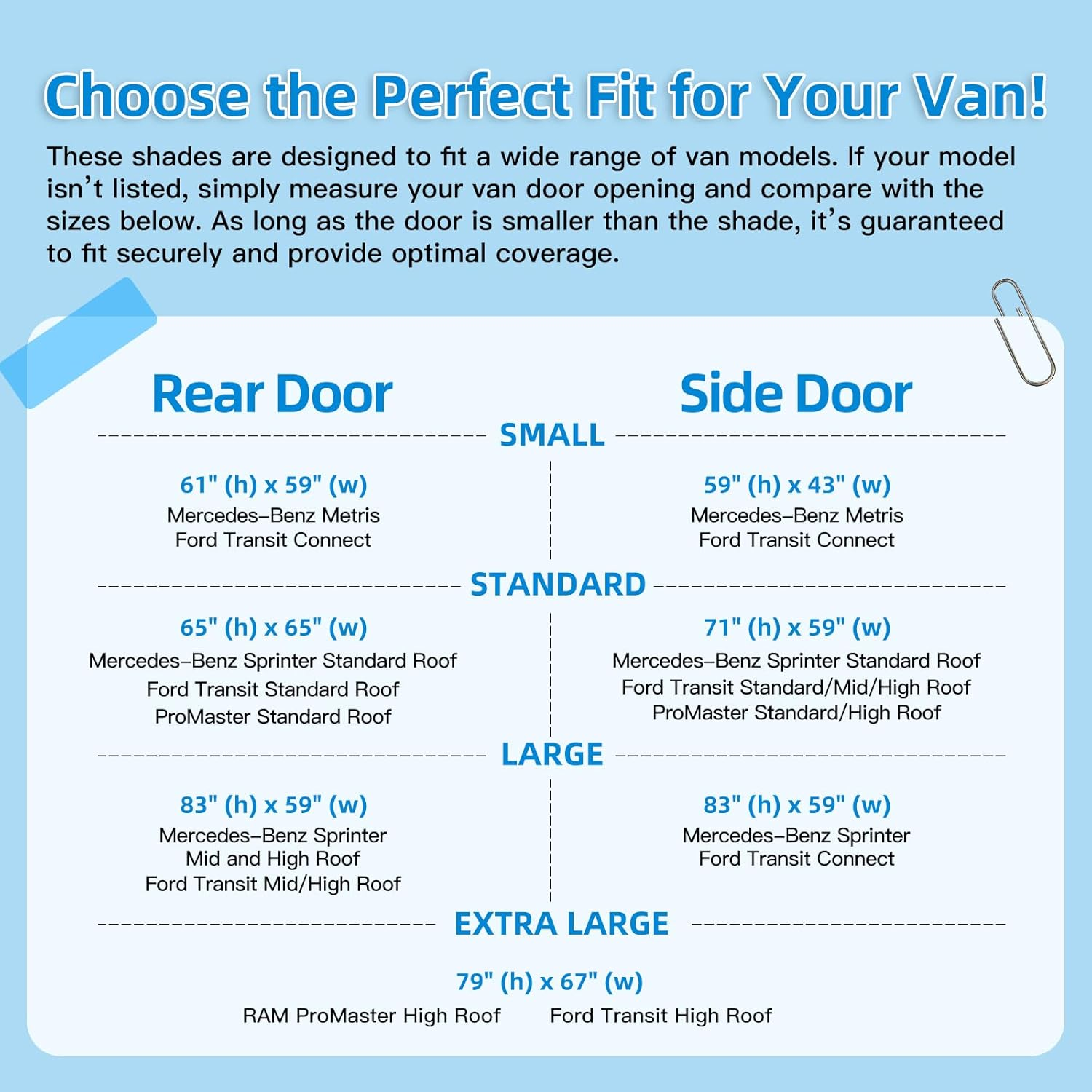 ZATOOTO Van Bug Screen Magnetic Side Sliding Door Van Mesh Screen Curtain Easy to Install and Remove, Universal Magnetic Fly Screen for Mercedes Sprinter Motorhome Campervan, 83"(H) X 59"(W)