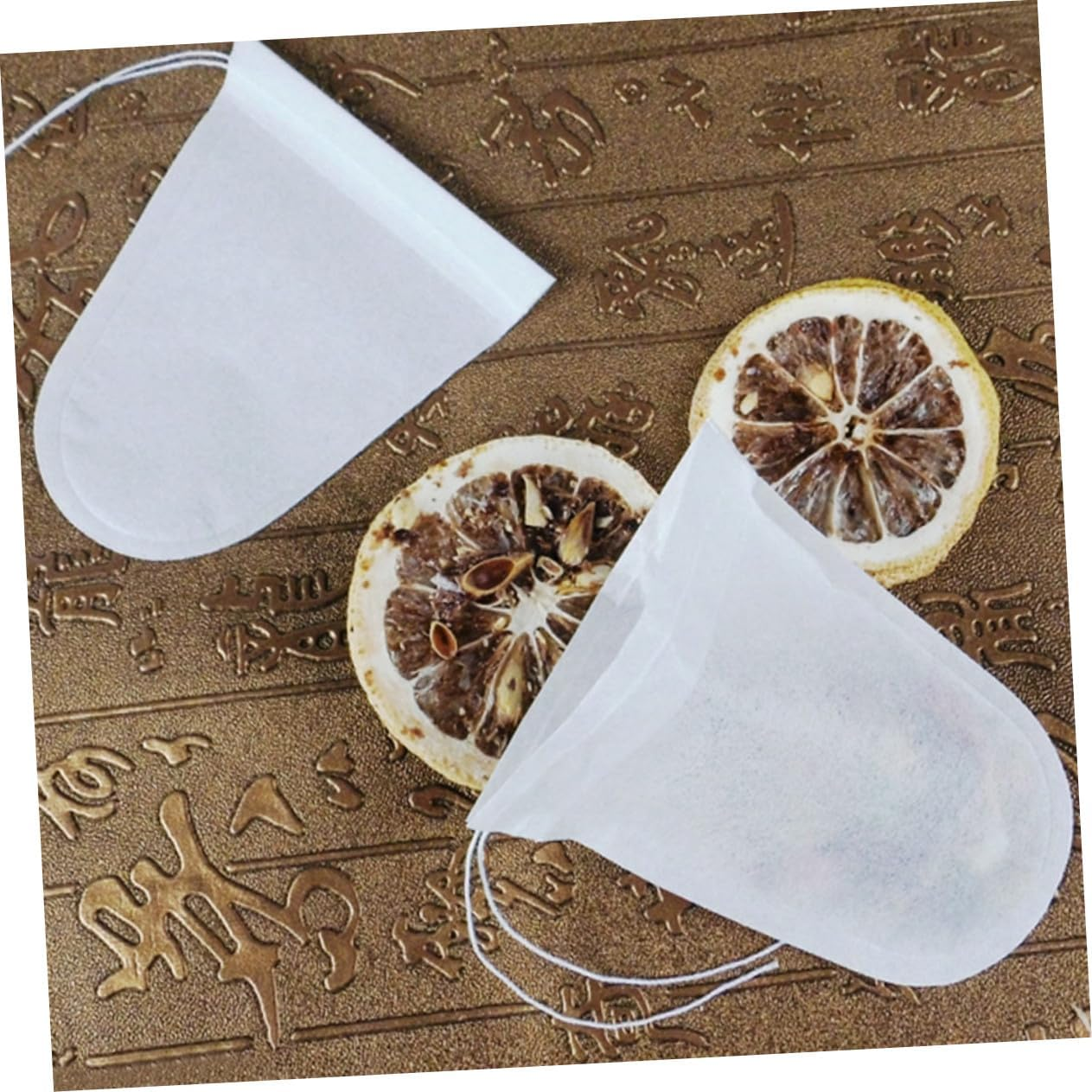 ABOOFAN 100Pcs Disposable Paper Tea Bags with Drawstring Natural Wood Pulp Filter for Loose Leaf Tea Coffee Herbal Medicine image number 3