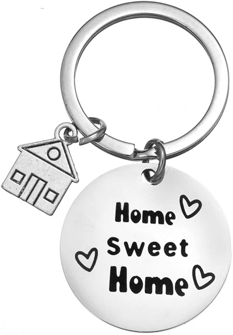 Home Sweet Home Keychain - House Warming Present for New Home Couple or Friend - Real Estate Closing Gifts image number 1